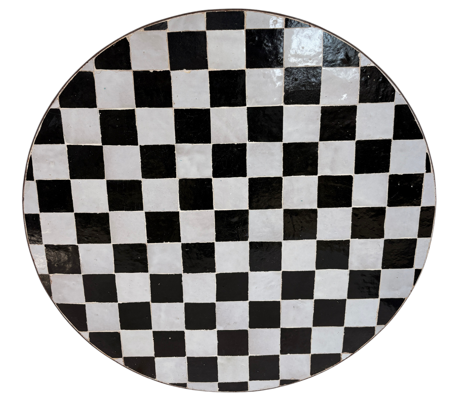 24" Noir & Blanca Zellige Mosaic Table Top