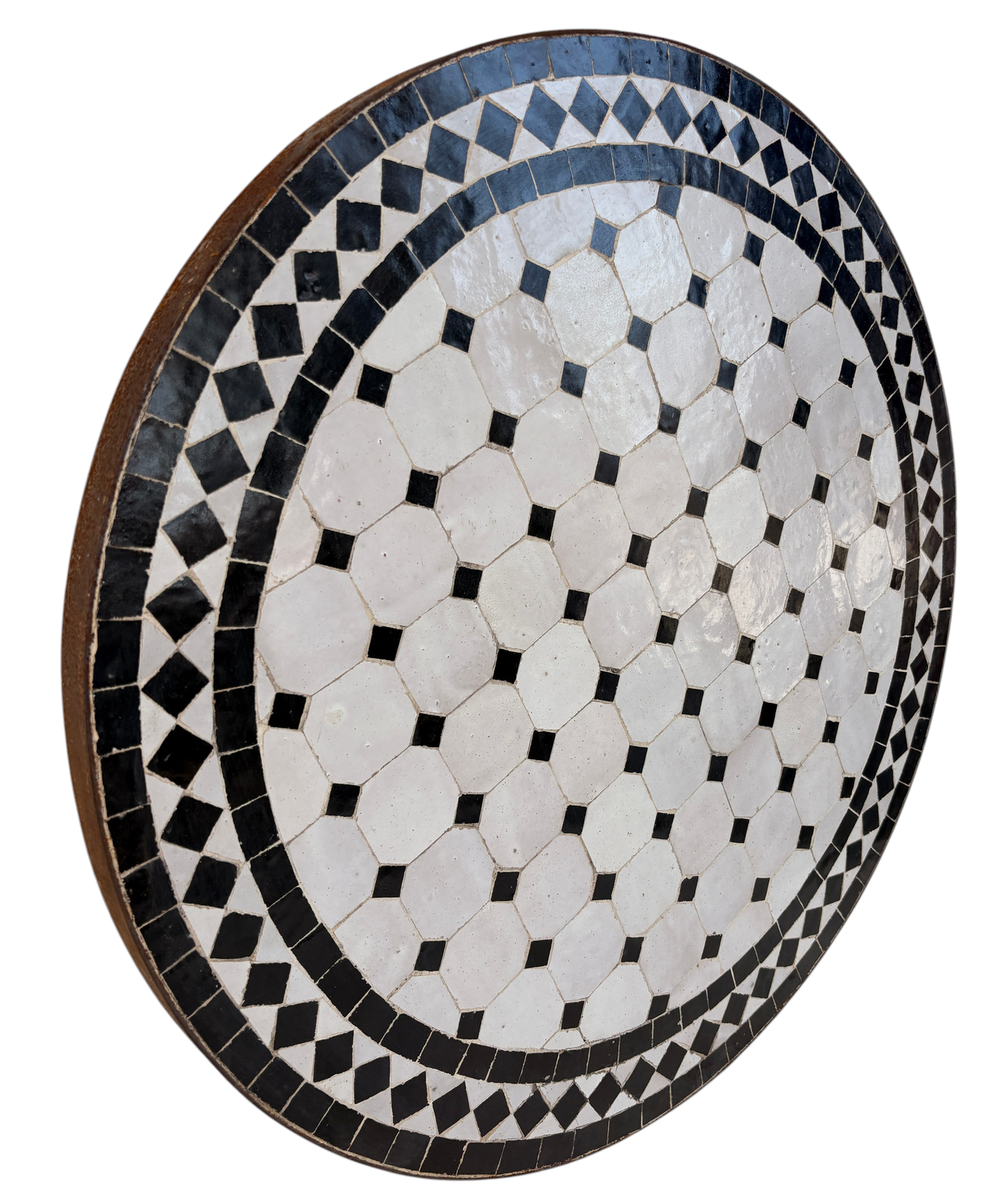 24" Multi Noir Zellige Mosaic Table Top