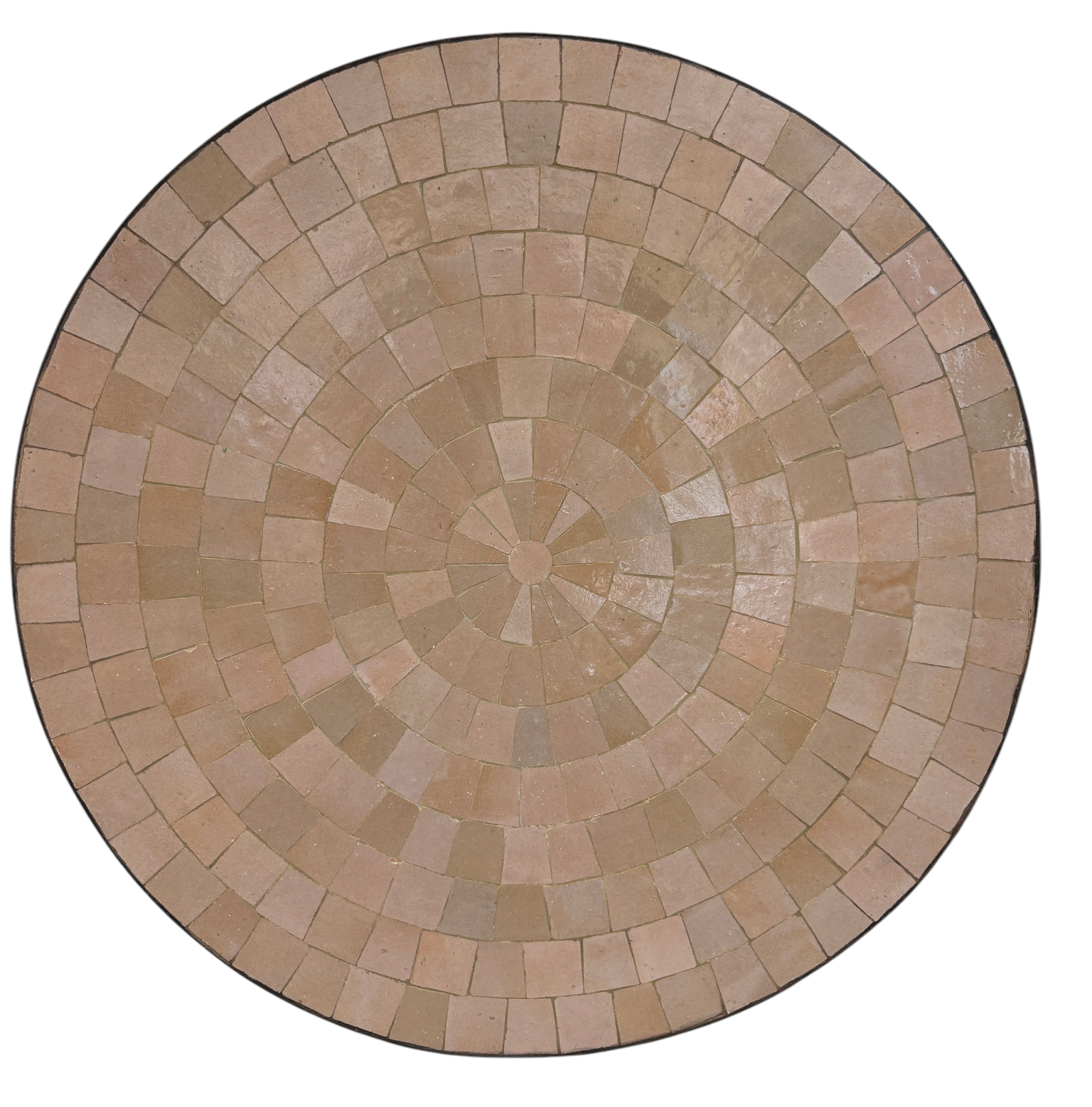 24" Beige Zellige Mosaic Table Top