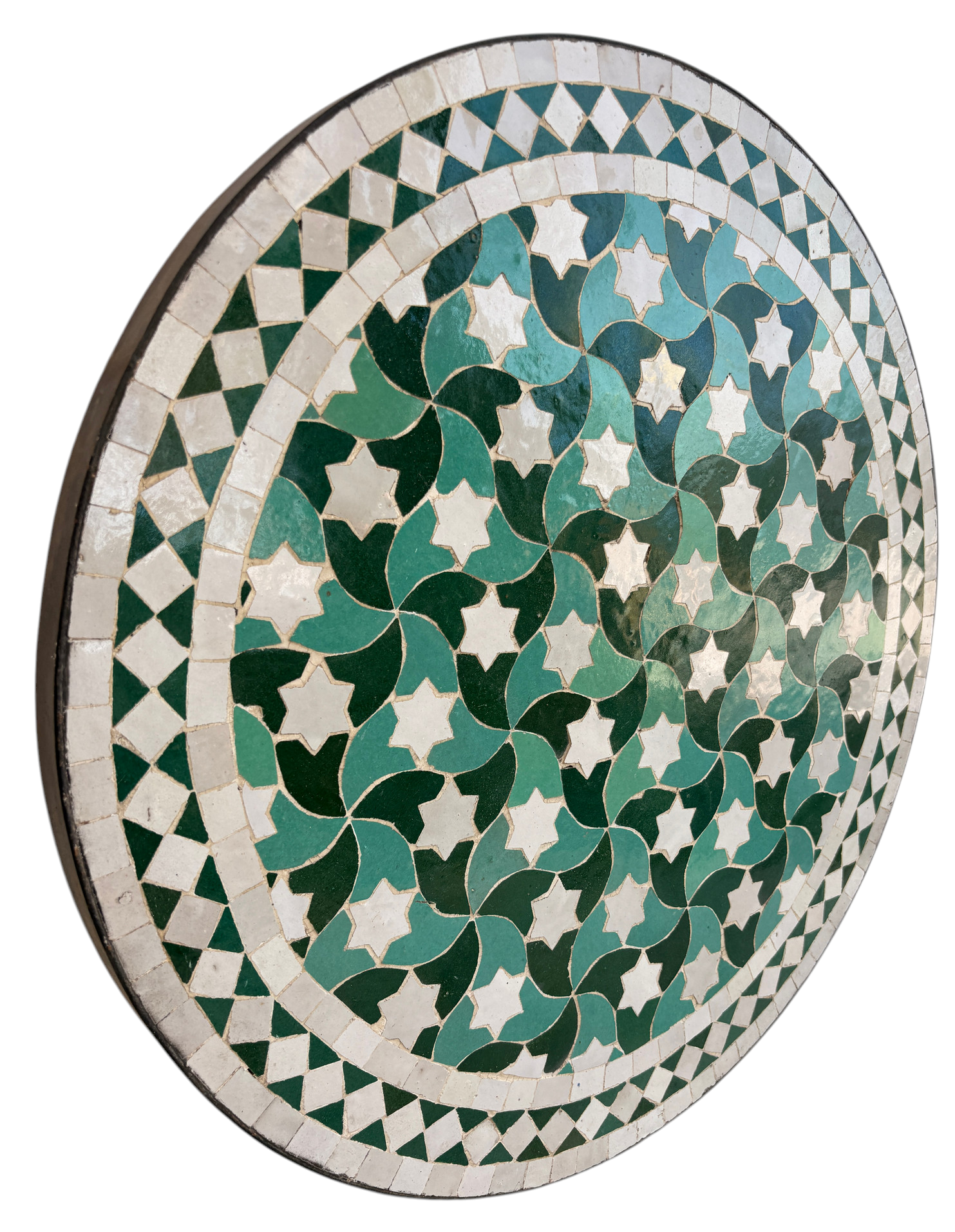 24" Multi Teal Zellige Mosaic Table Top
