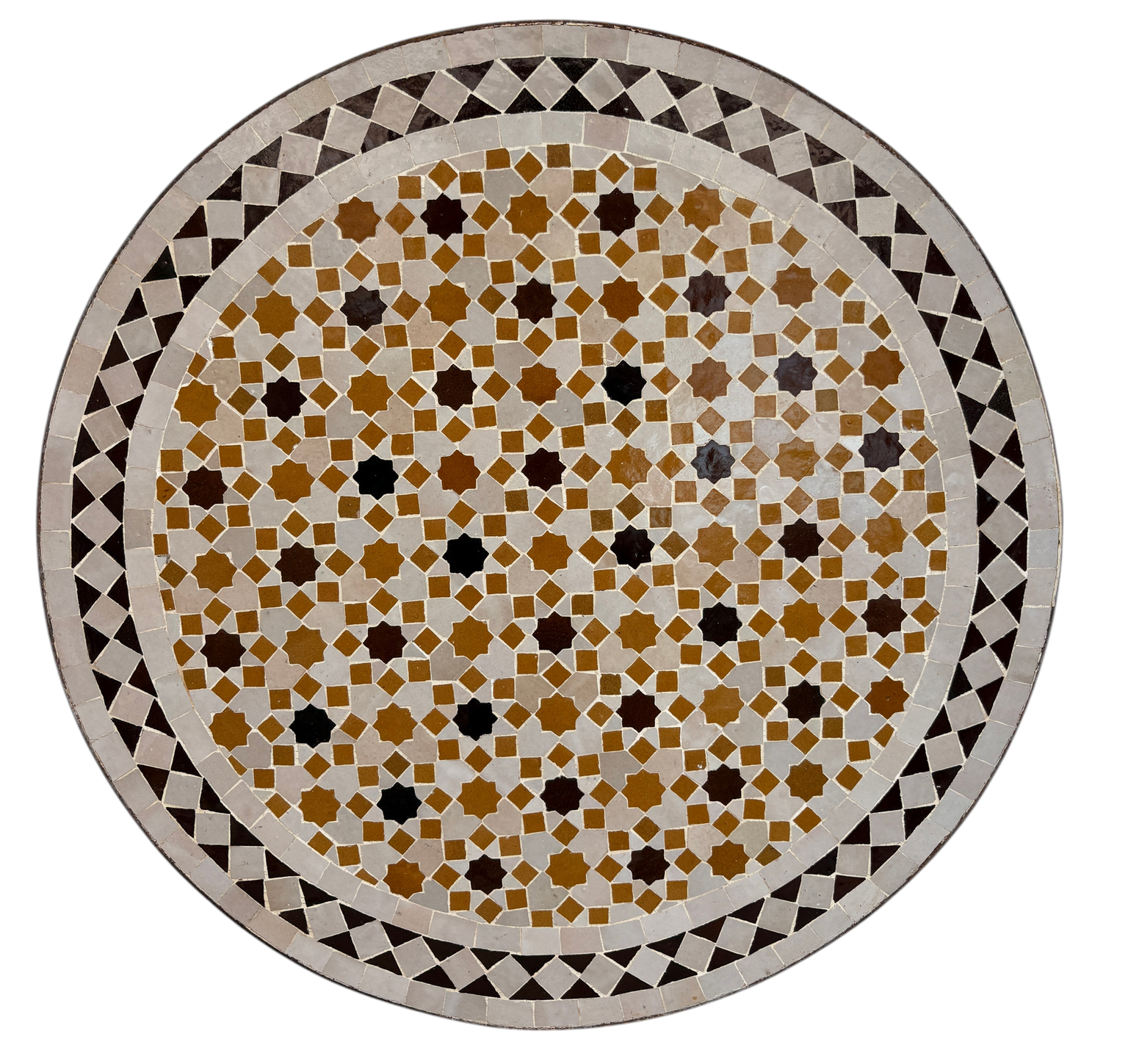 24" Multi Ochre Zellige Mosaic Table Top