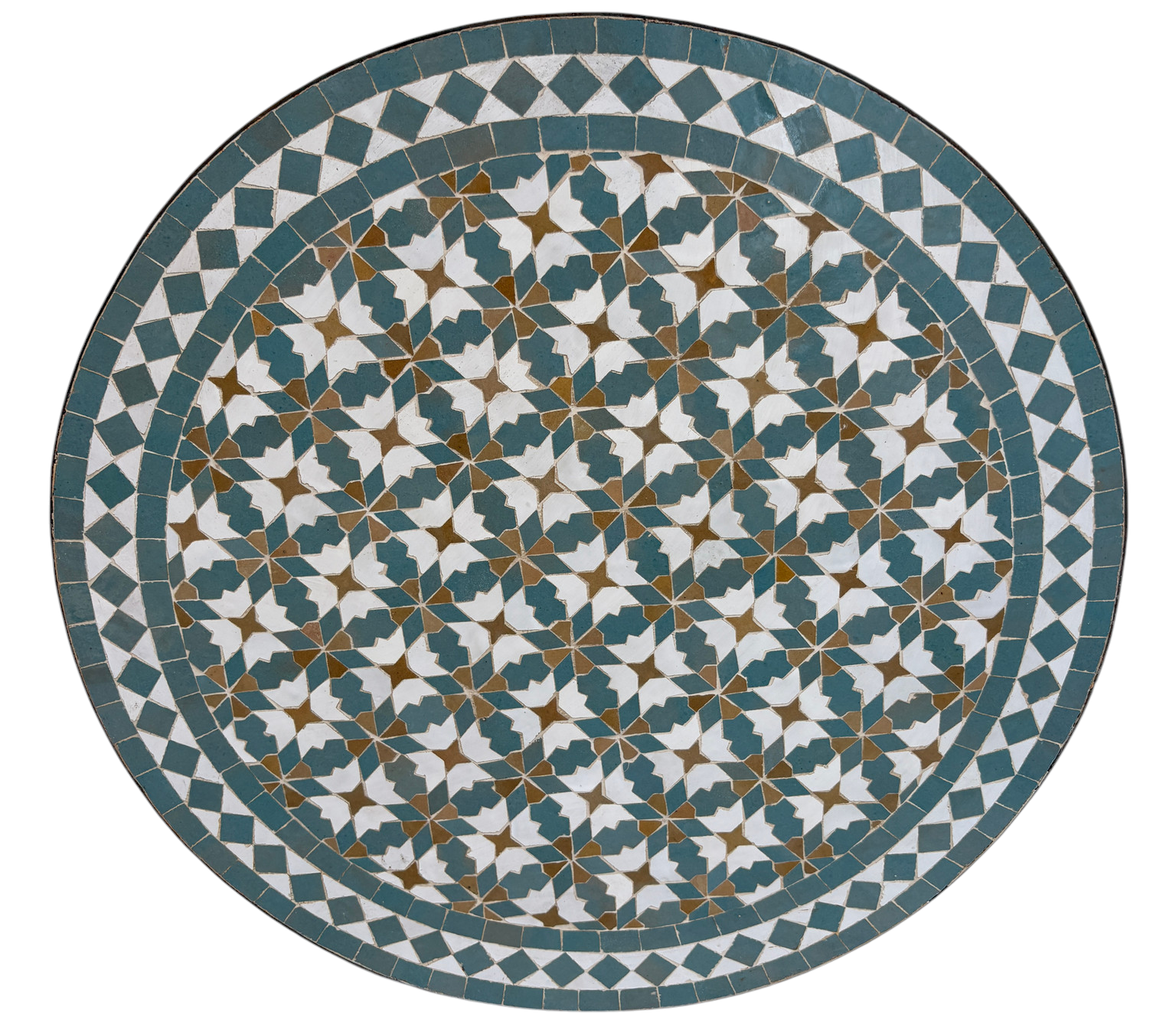 24" Multi Chambray Zellige Mosaic Table Top