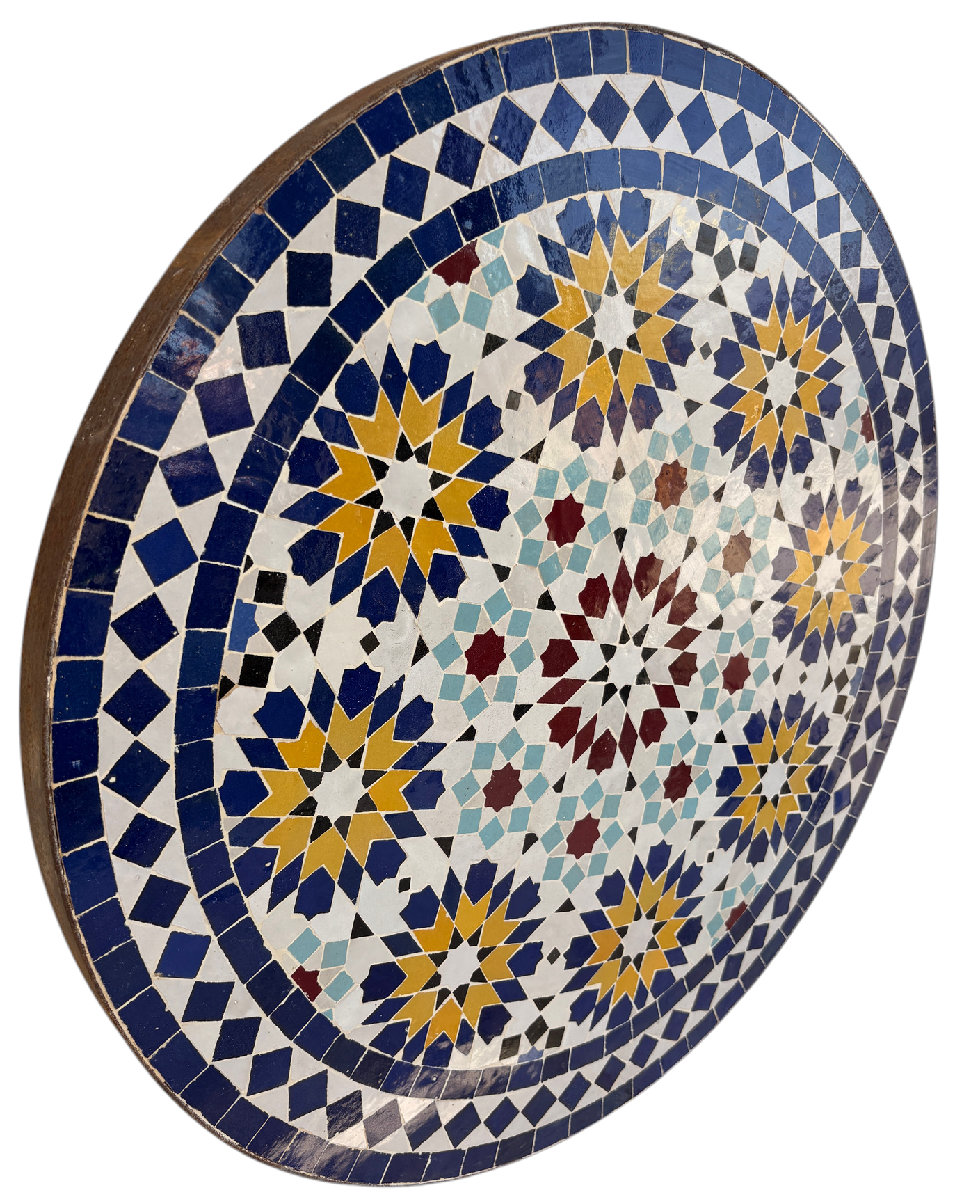 24" Multi Bleu Zellige Mosaic Table Top