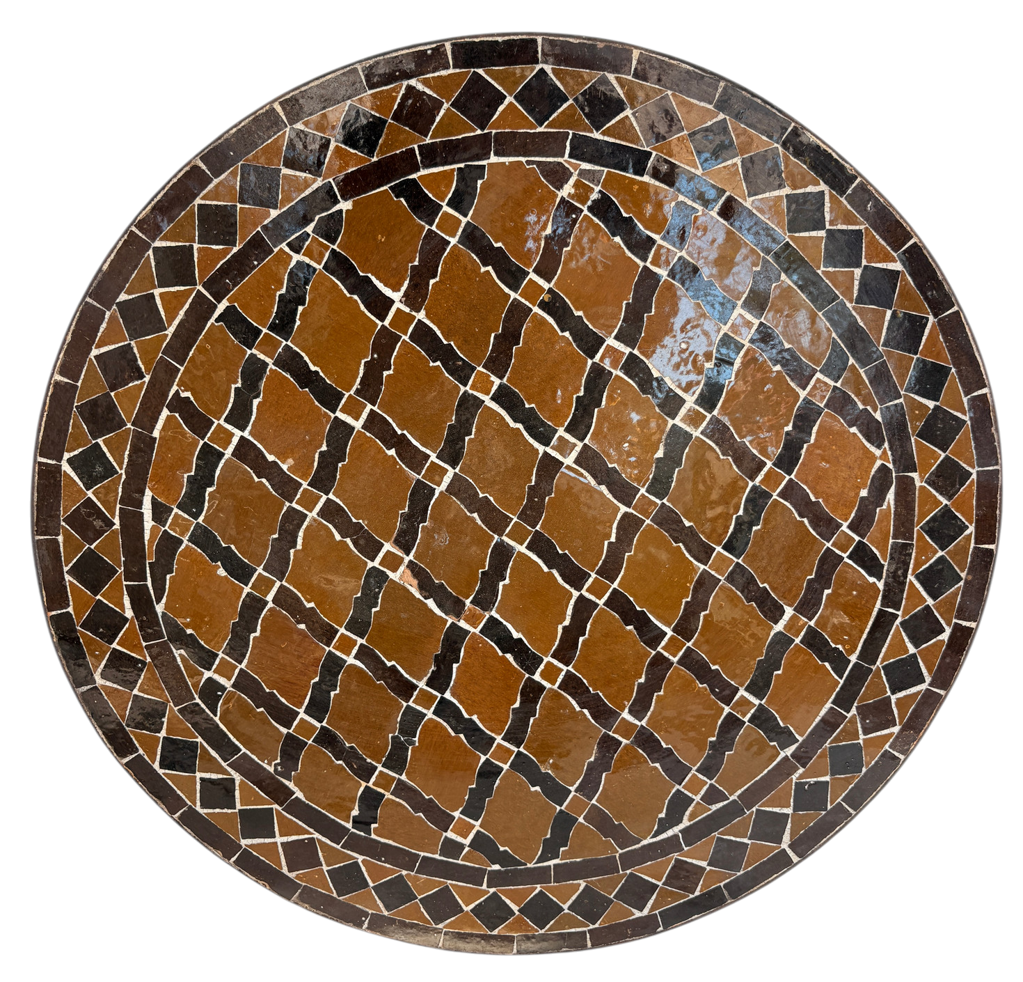 24" Multi Chocolate Zellige Mosaic Table Top