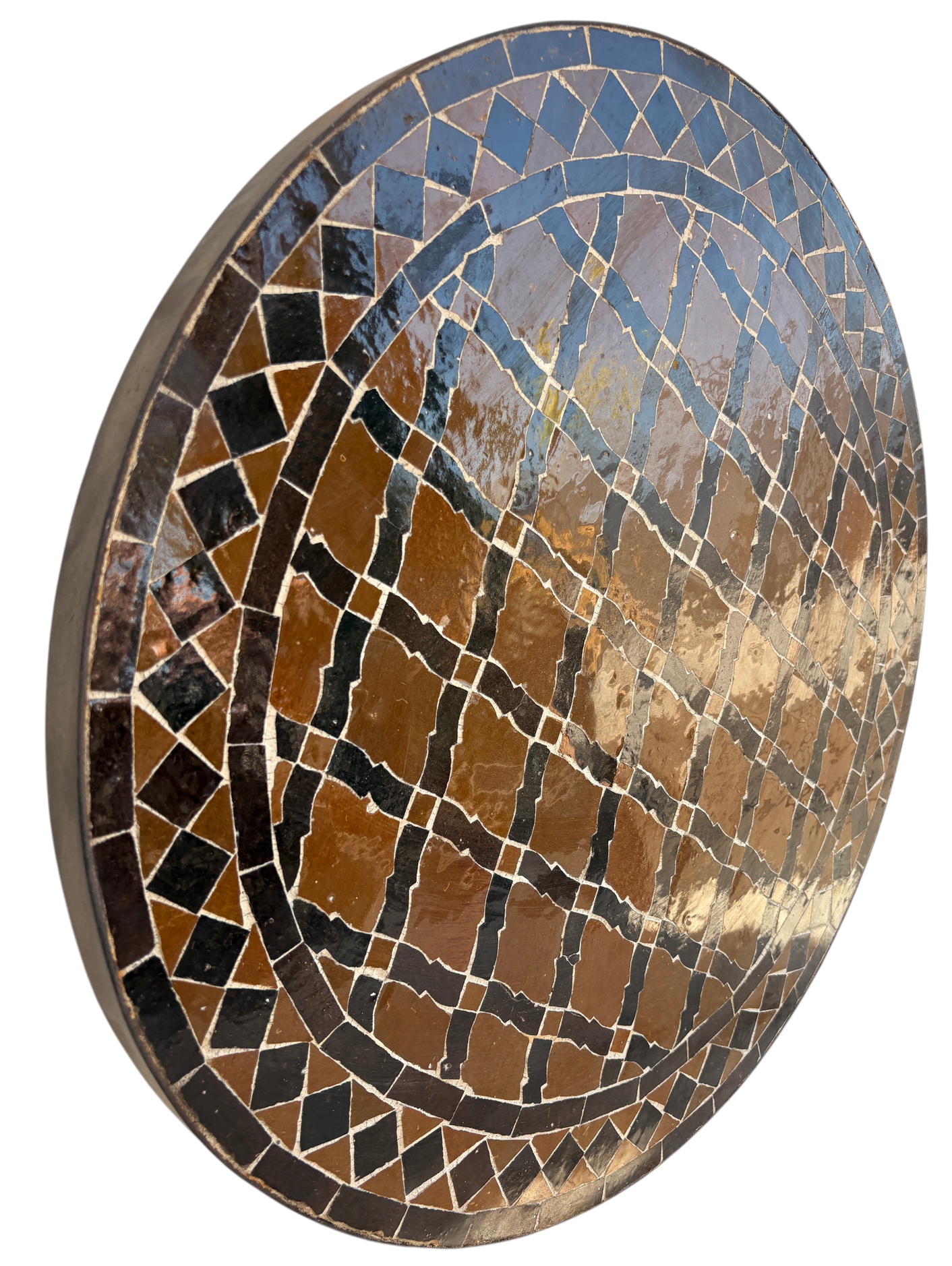 24" Multi Chocolate Zellige Mosaic Table Top