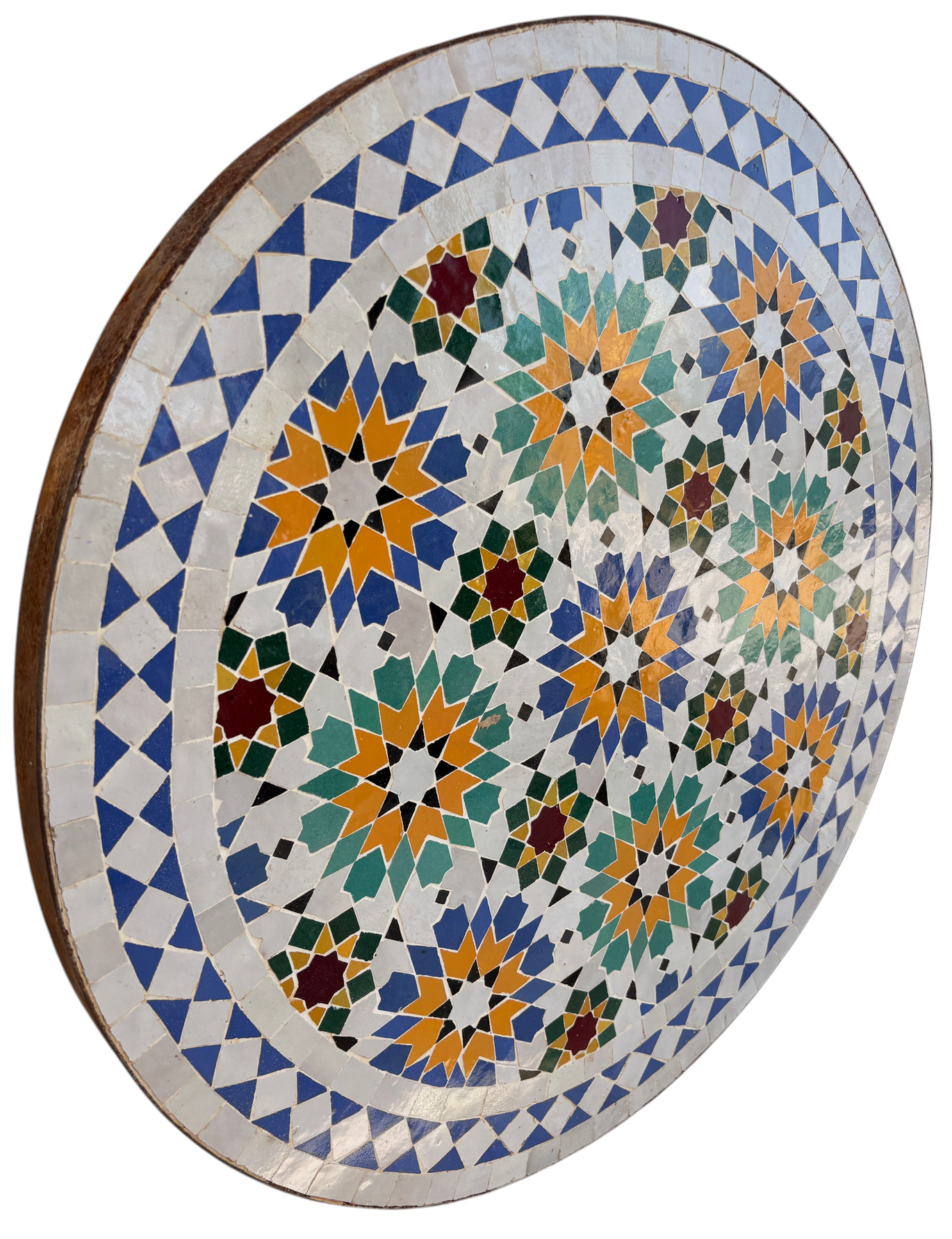 24" Multi Ochre Zellige Mosaic Table Top