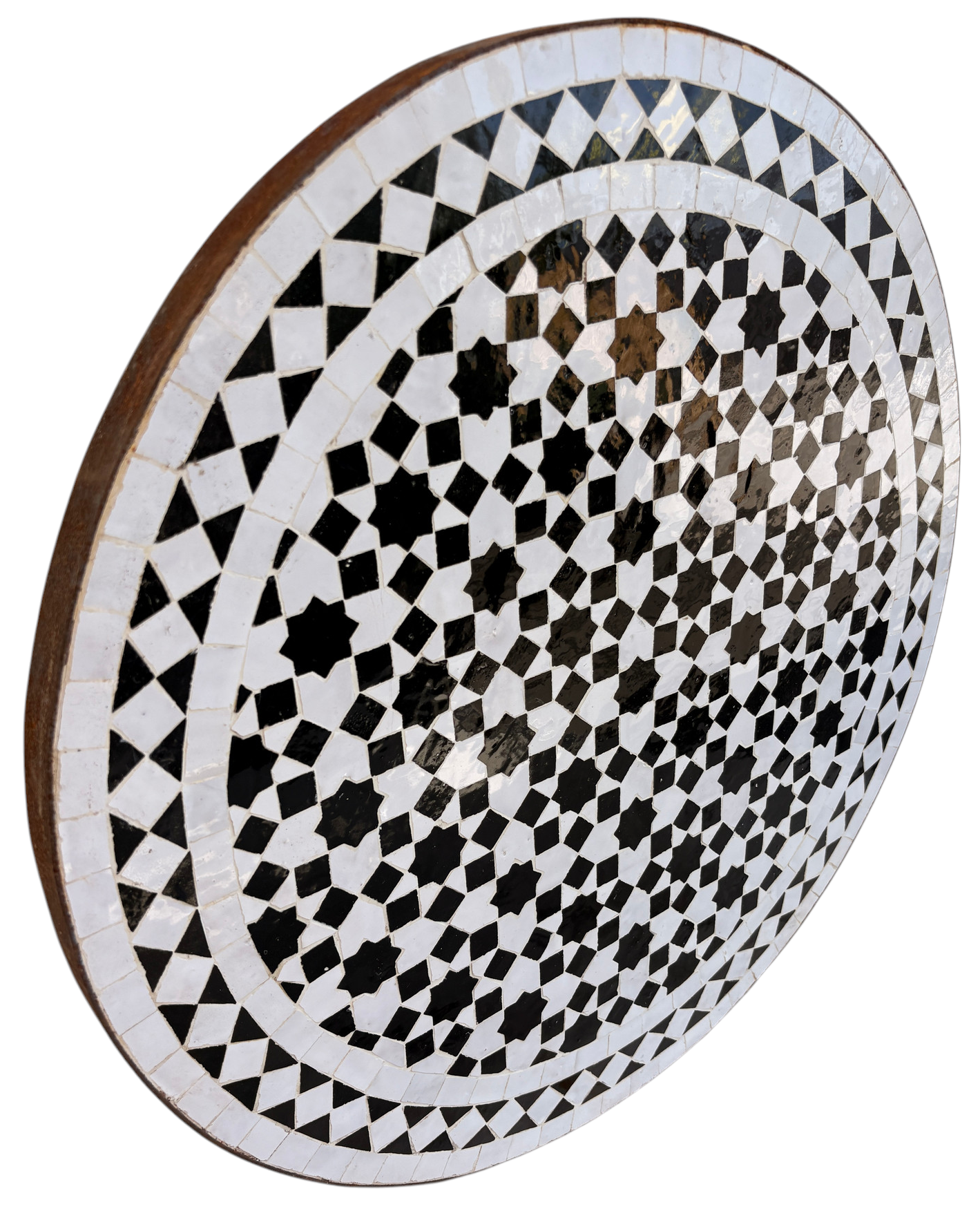 24" Multi Noir Zellige Mosaic Table Top