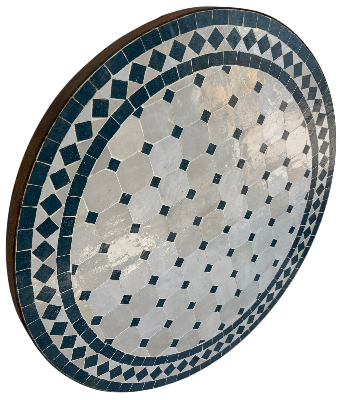 24" Multi Bleu Zellige Mosaic Table Top