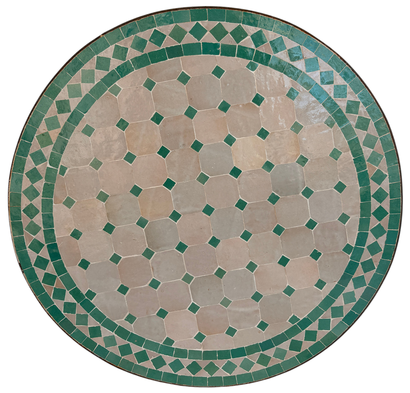 24" Multi Aqua Zellige Mosaic Table Top
