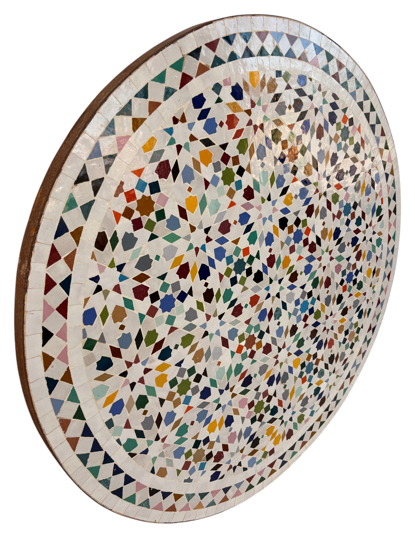 32" Multi Rouge Zellige Mosaic Table Top