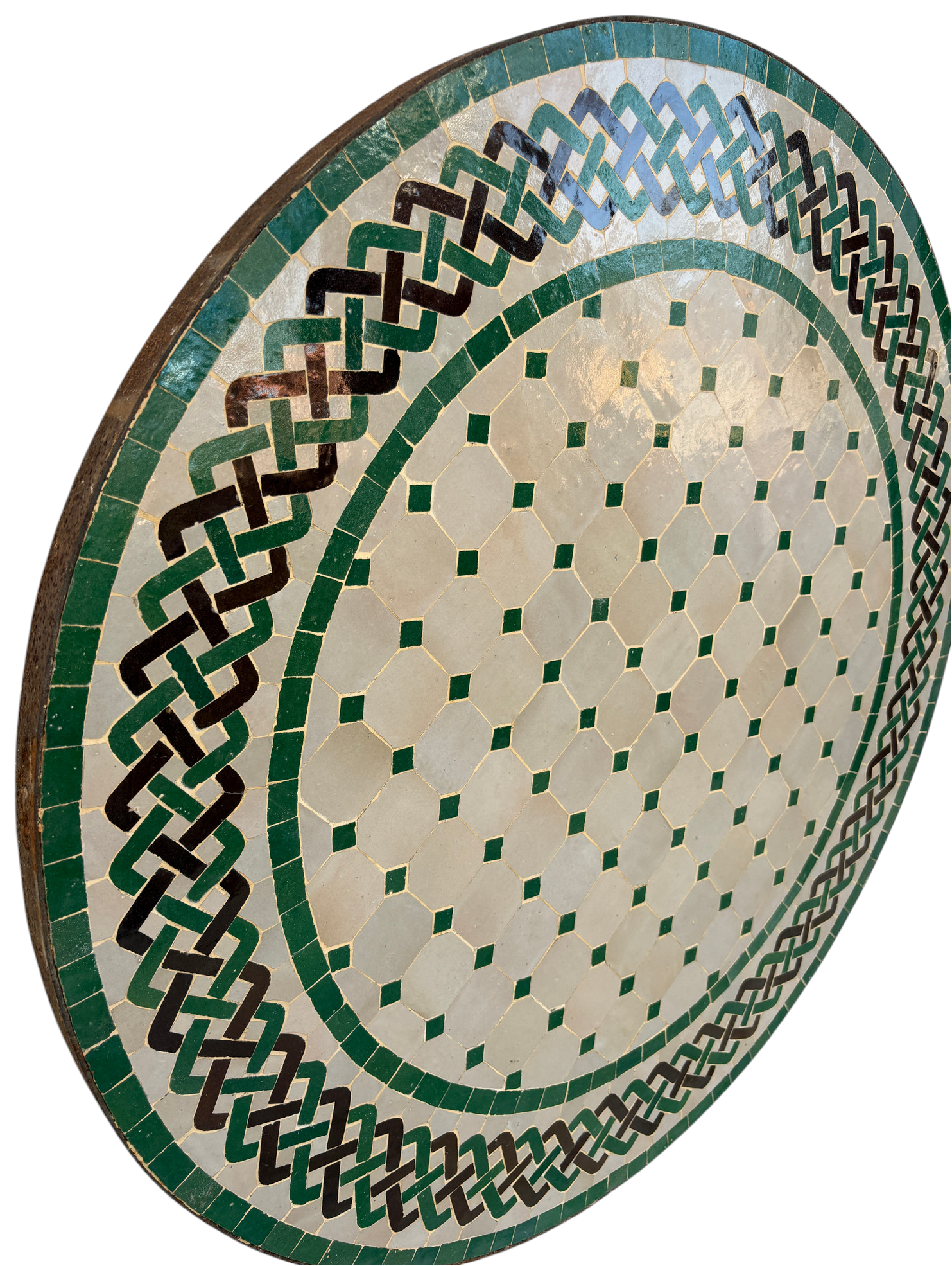 32" Multi Evergreen Zellige Mosaic Table Top