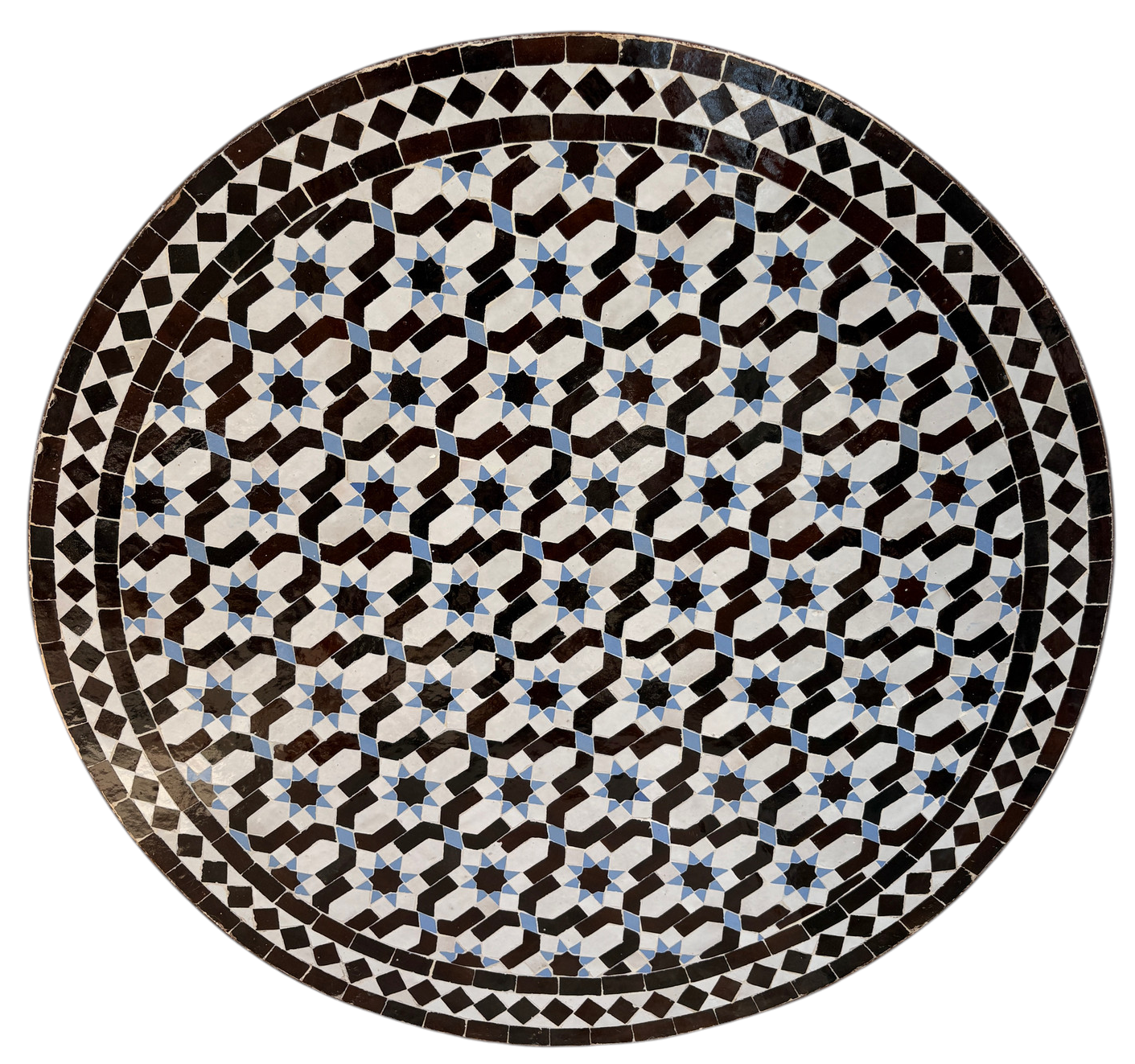 32" Multi Chocolate Zellige Mosaic Table Top