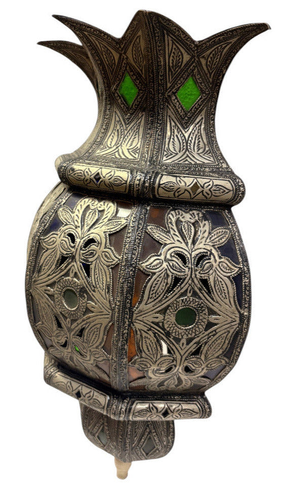 Brass and Nickel Crowned Urn Sconce