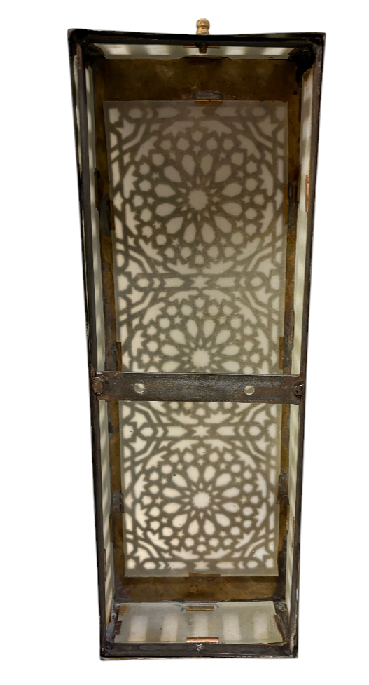 Rectangular Brass Wall Sconce
