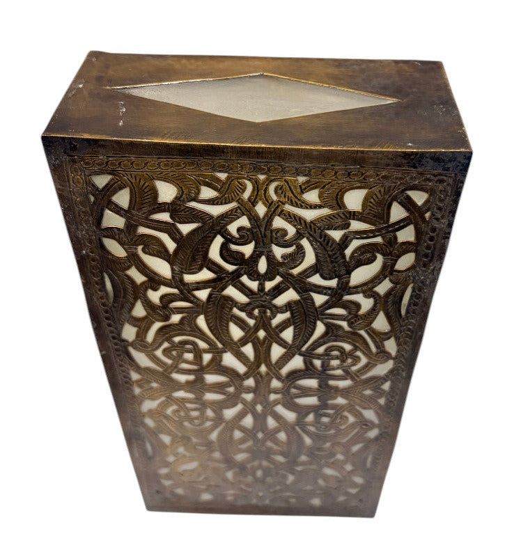 Brass Wall Sconce with White Glass
