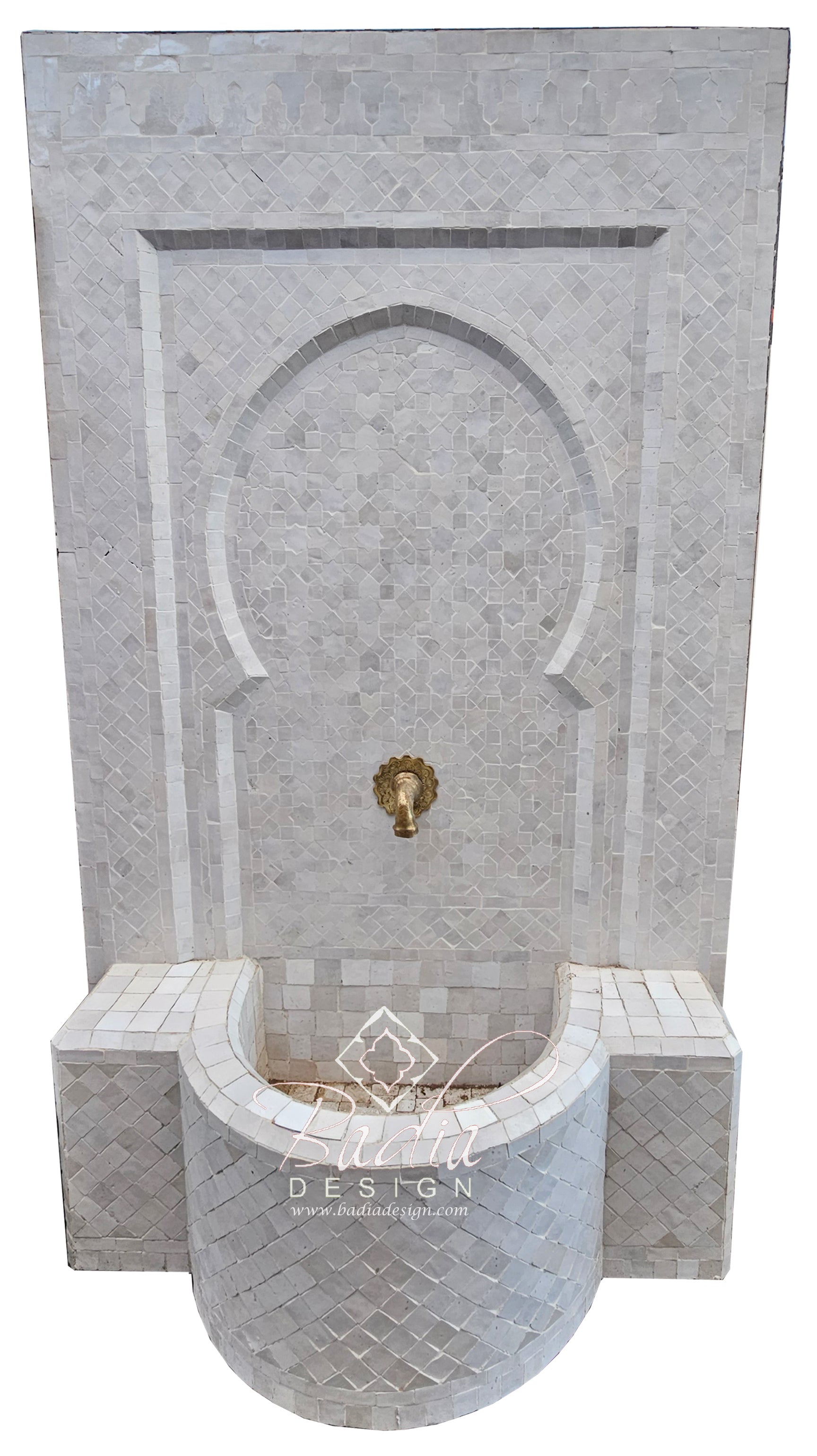 Moroccan Beige Mosaic Tile Water Fountain