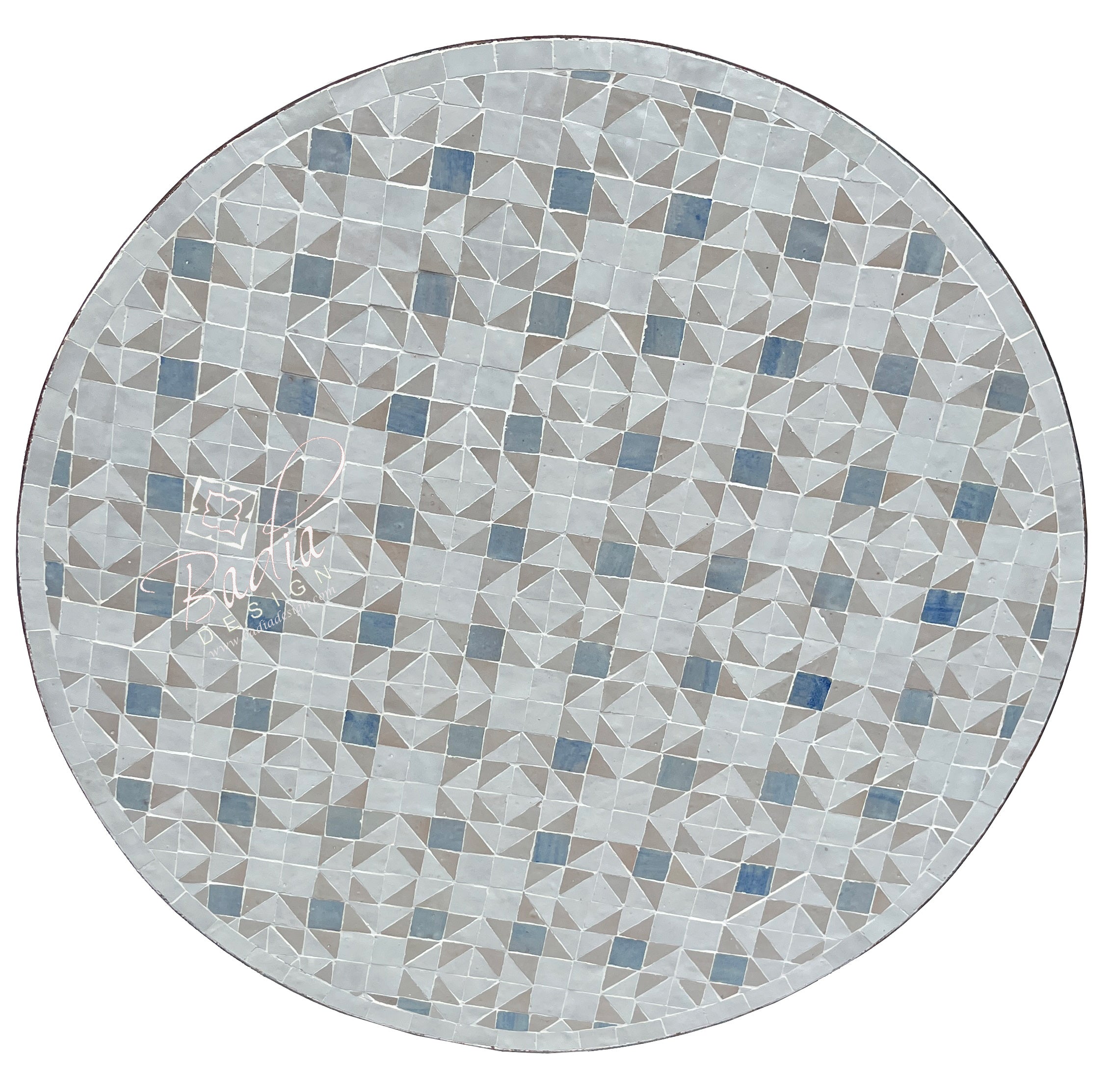 Round Multi-Color Moroccan Intricately Designed Mosaic Tile Table Top