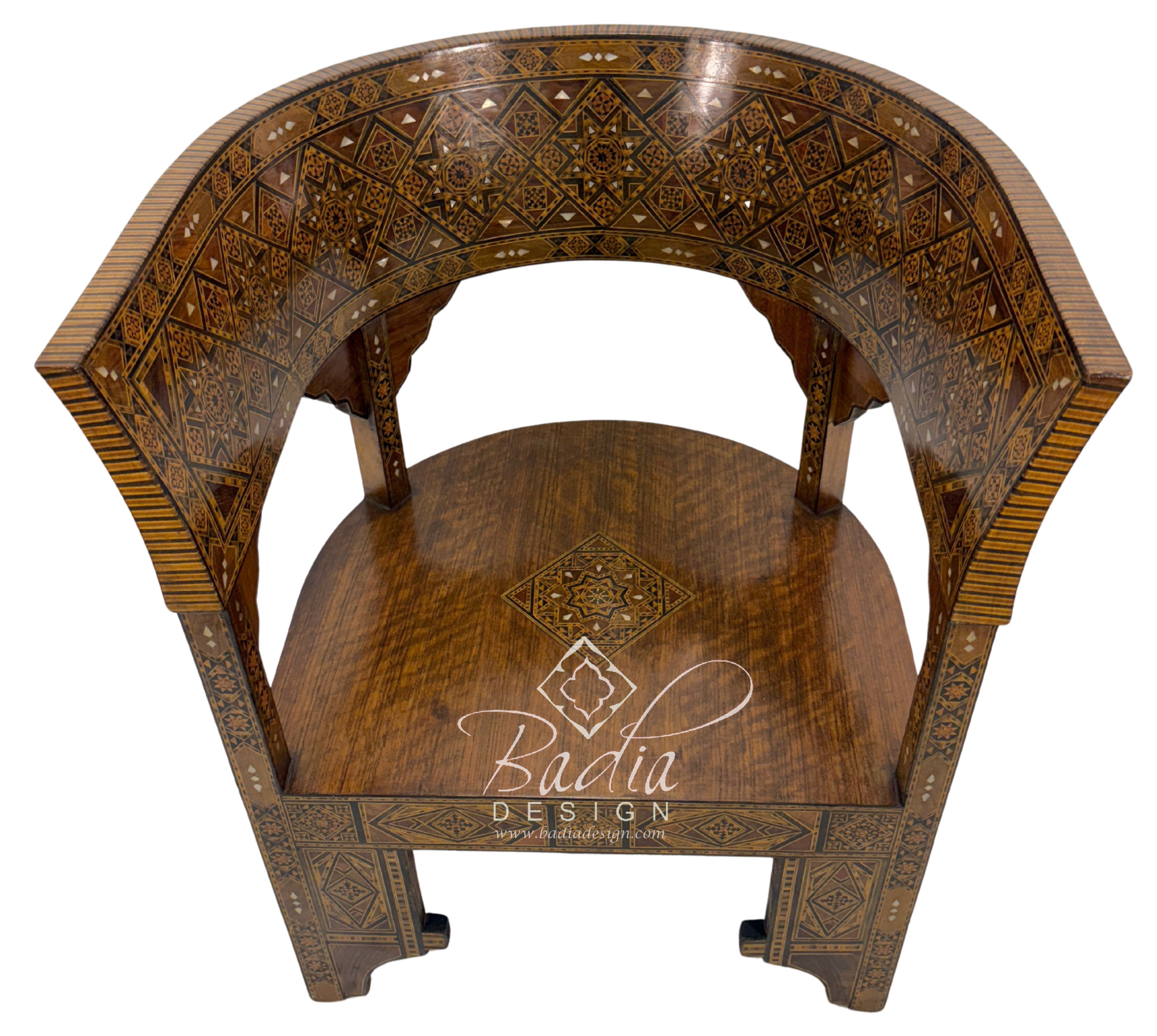 Handcrafted Mother of Pearl Inlay Chair