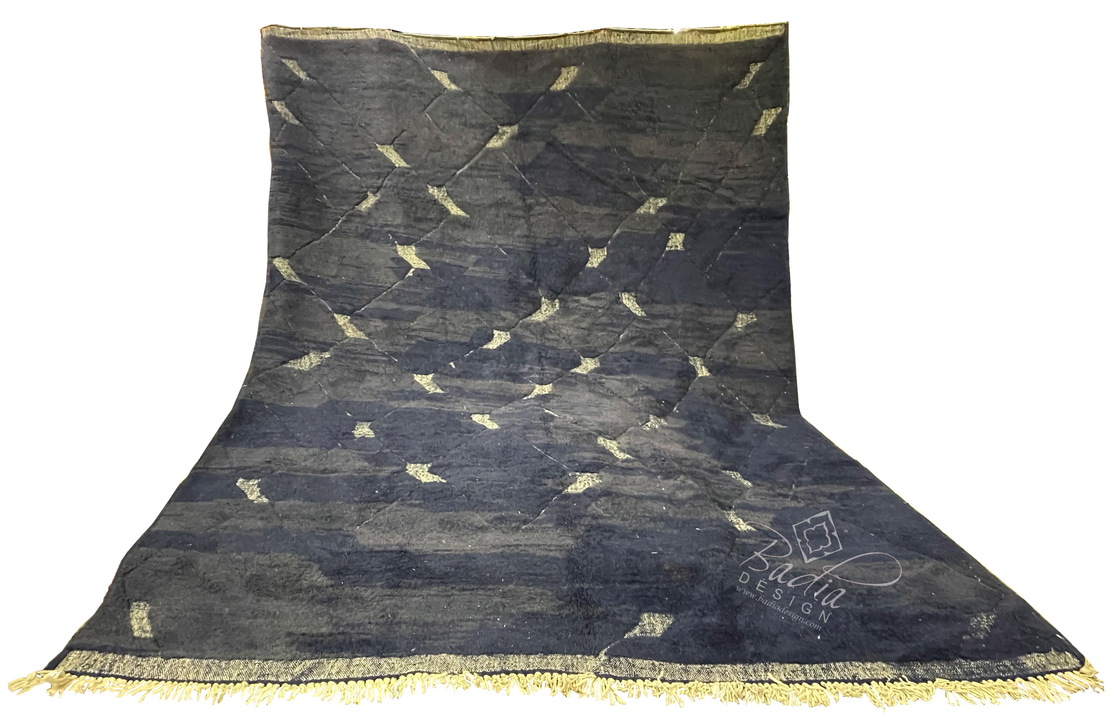 Black Vintage Handwoven Moroccan Berber Rug
