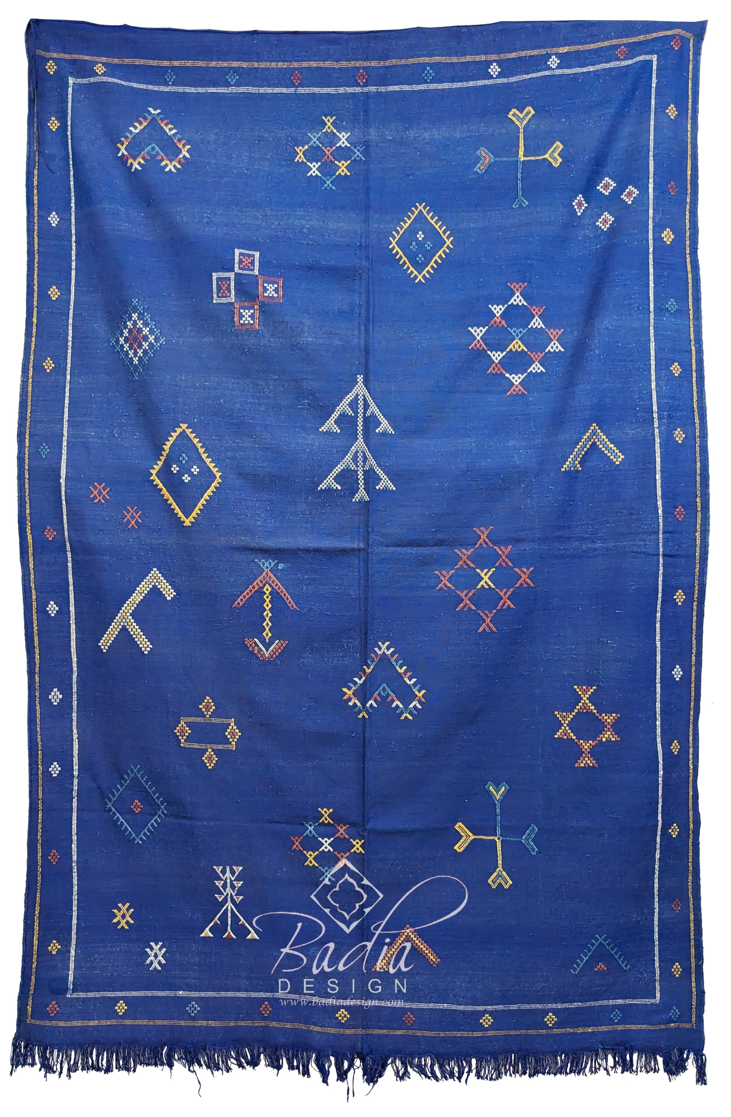 Blue Cactus Silk Rug