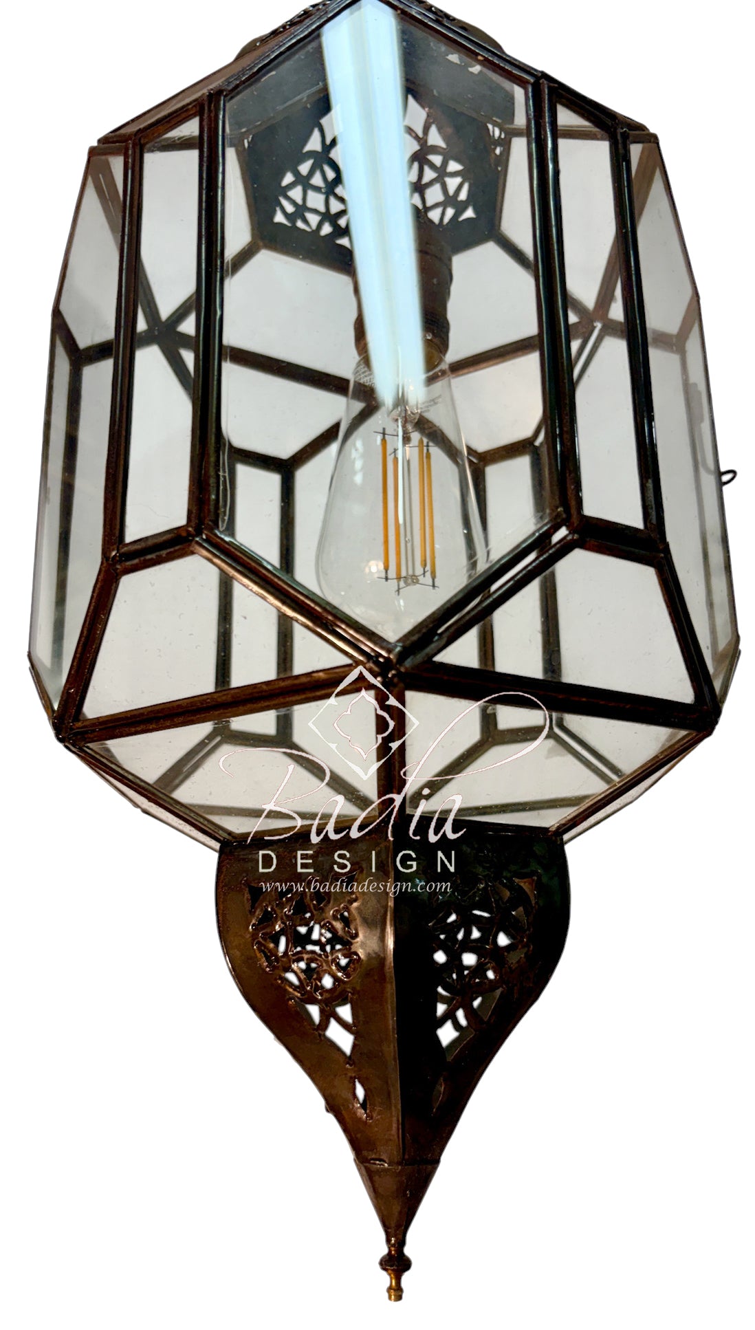 Clear and White Glass Zinc Lanterns