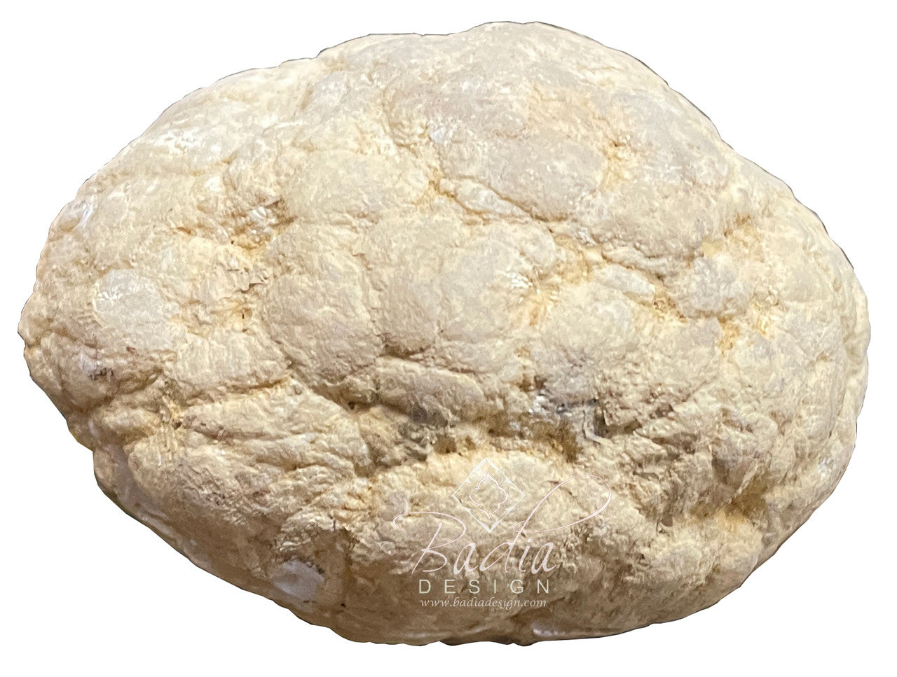 Close-up of a white stone with &
