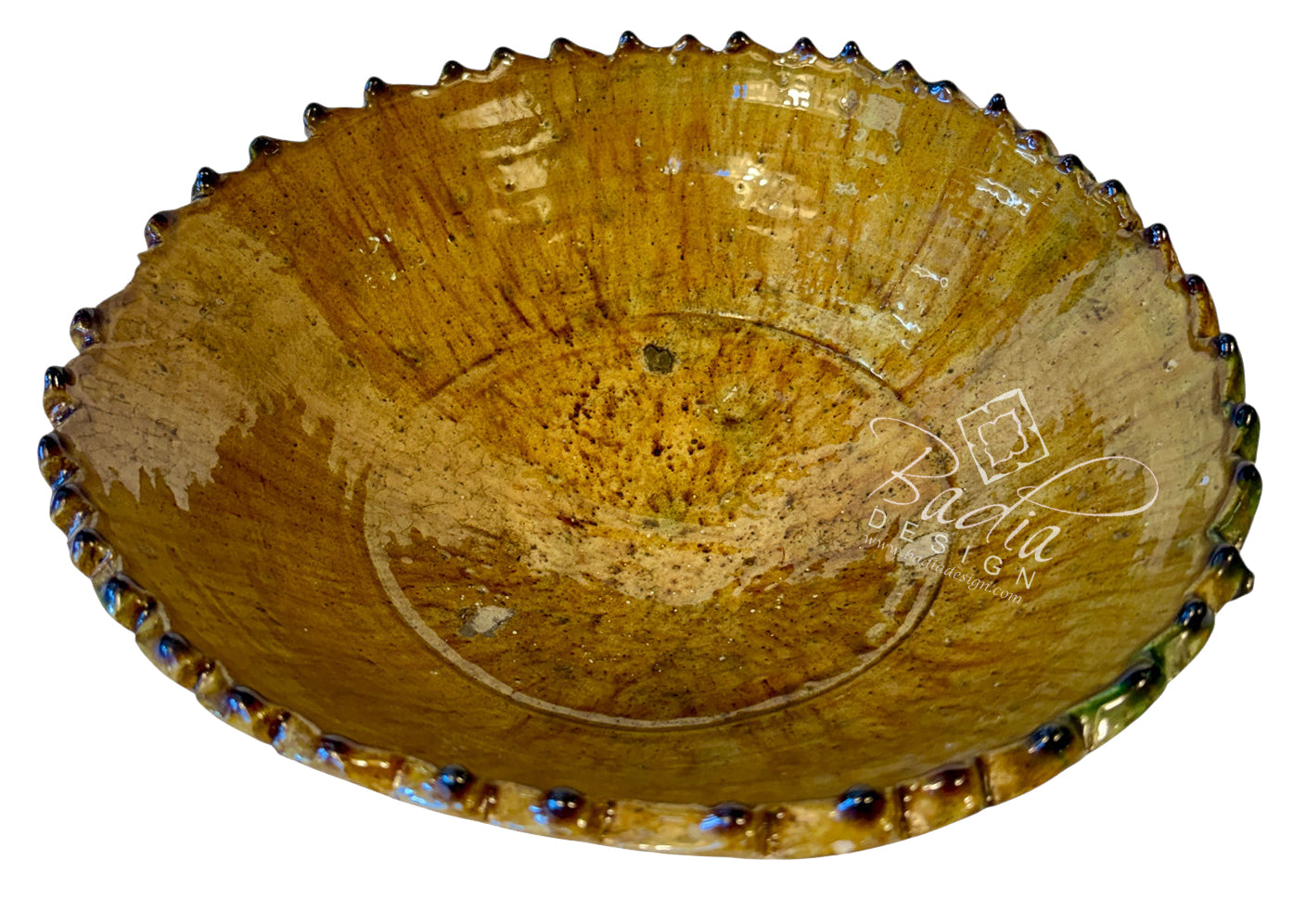 Yellow Moroccan Tamegroute Pedestal Bowl