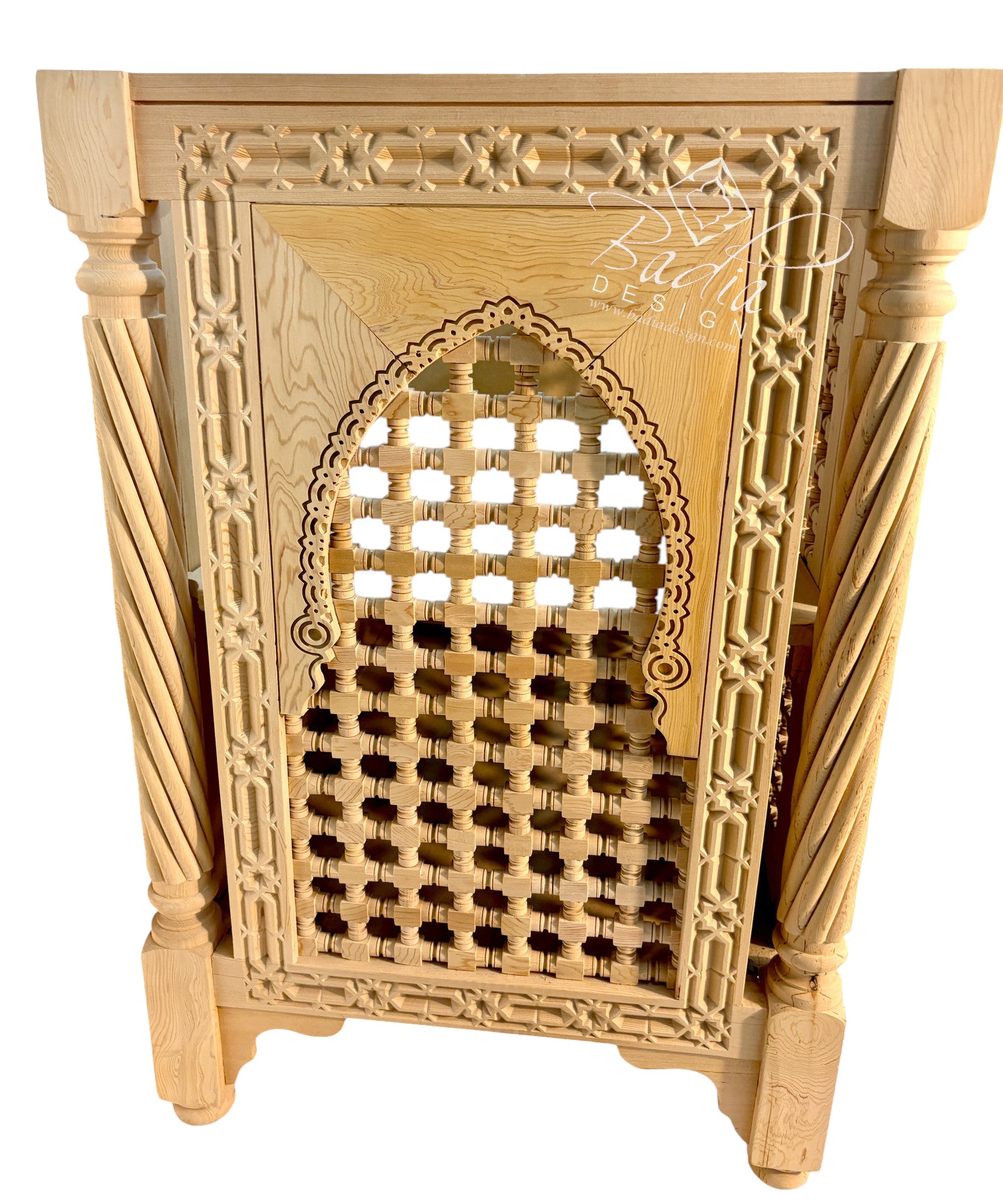 Hand-Carved Double-Sink Vanity Cabinet