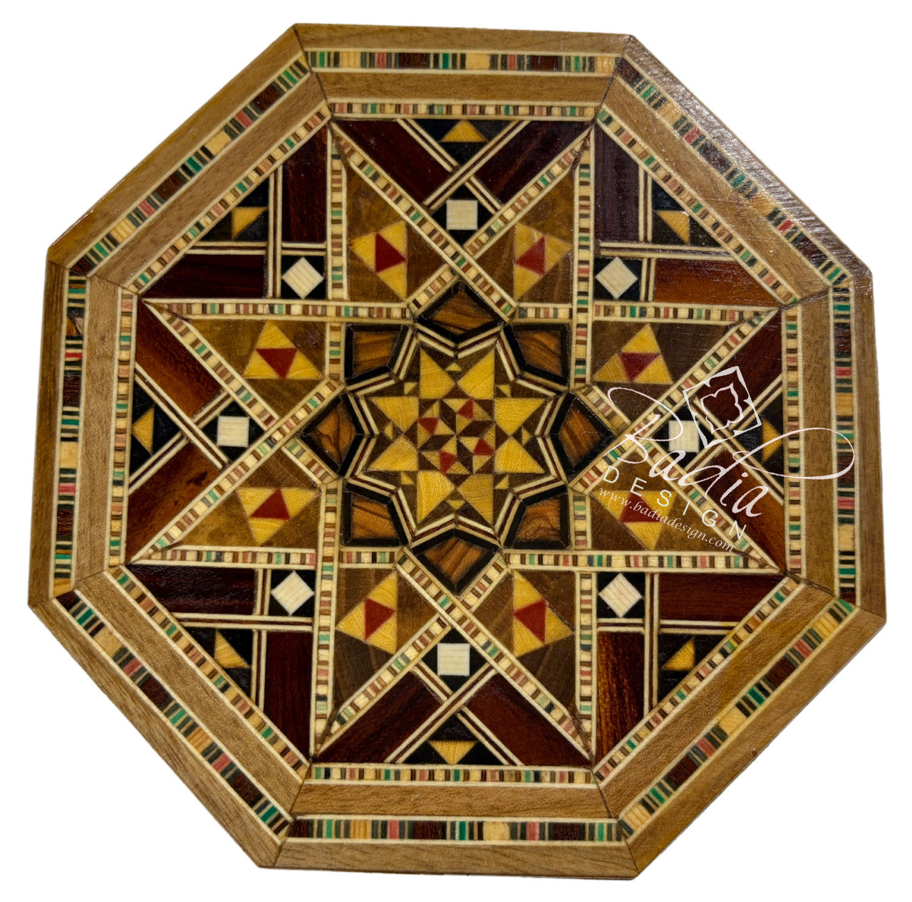 Handcrafted Wooden Trinket Box with Intricate Inlay Design