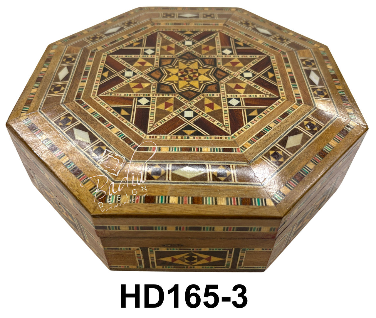 Handcrafted Wooden Trinket Box with Intricate Inlay Design