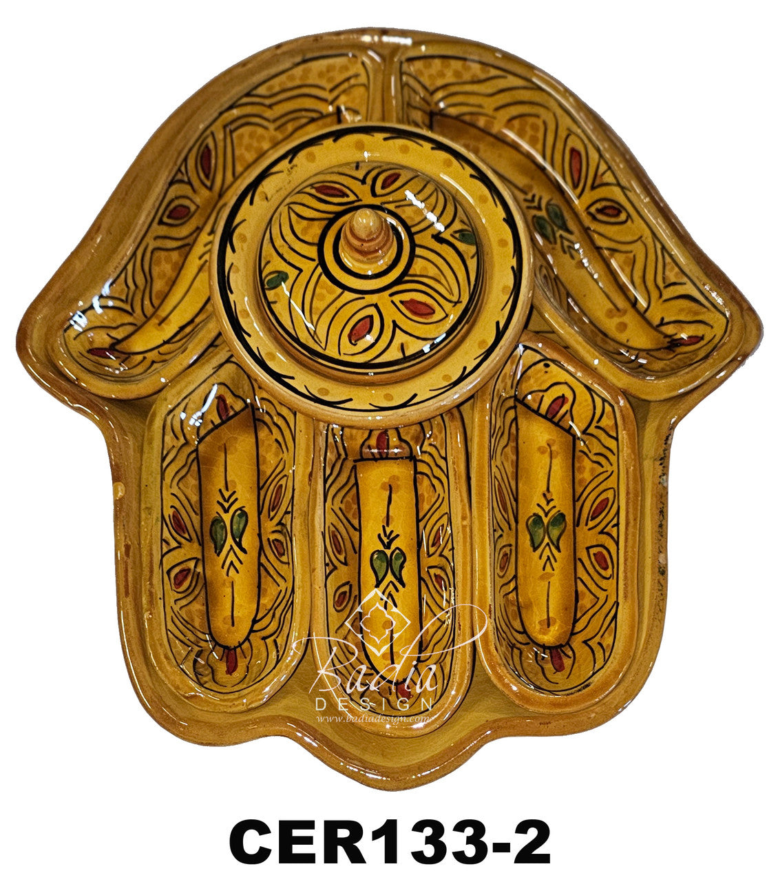 Khamsa Hand Ceramic Serving Trays