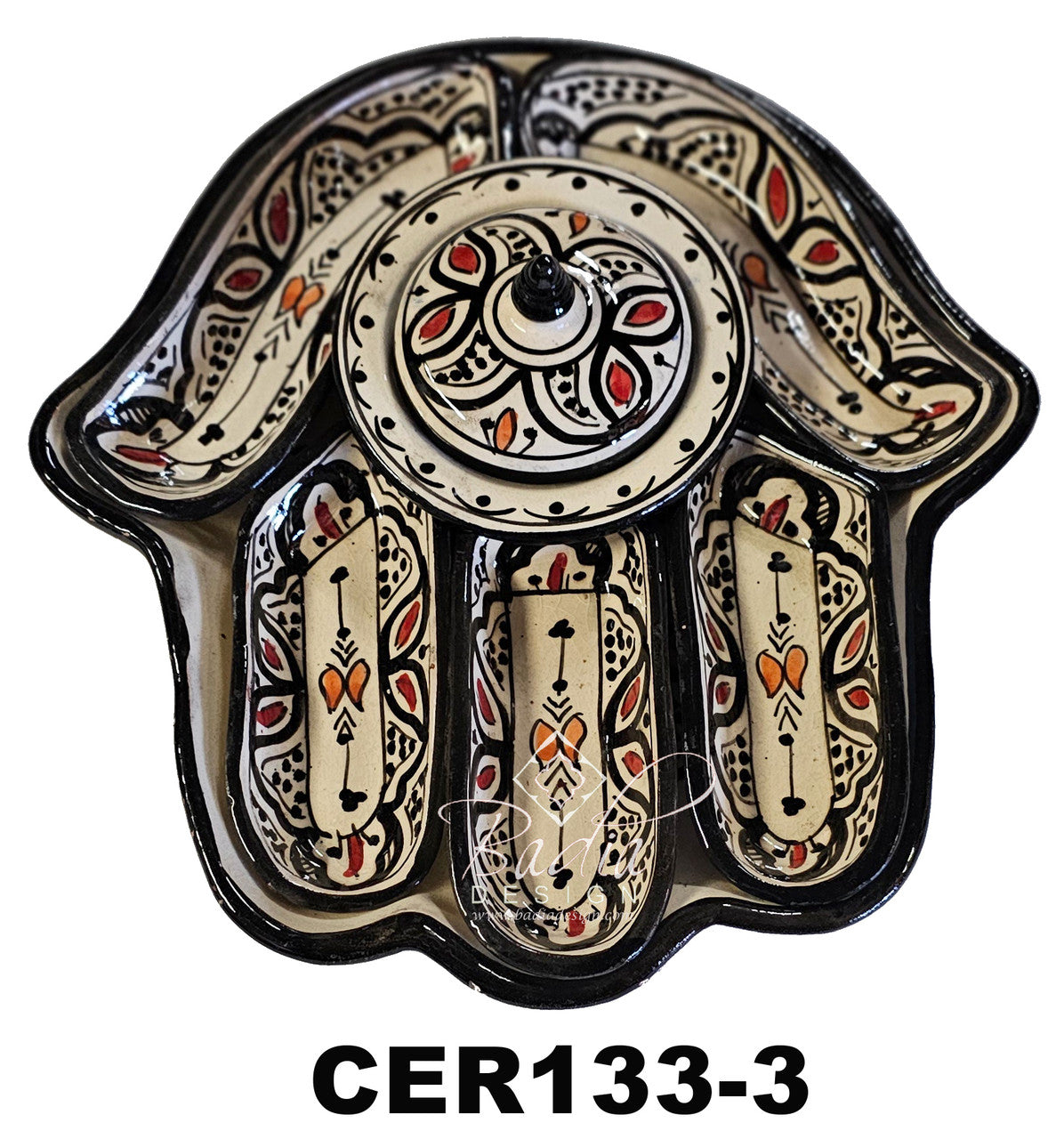 Khamsa Hand Ceramic Serving Trays