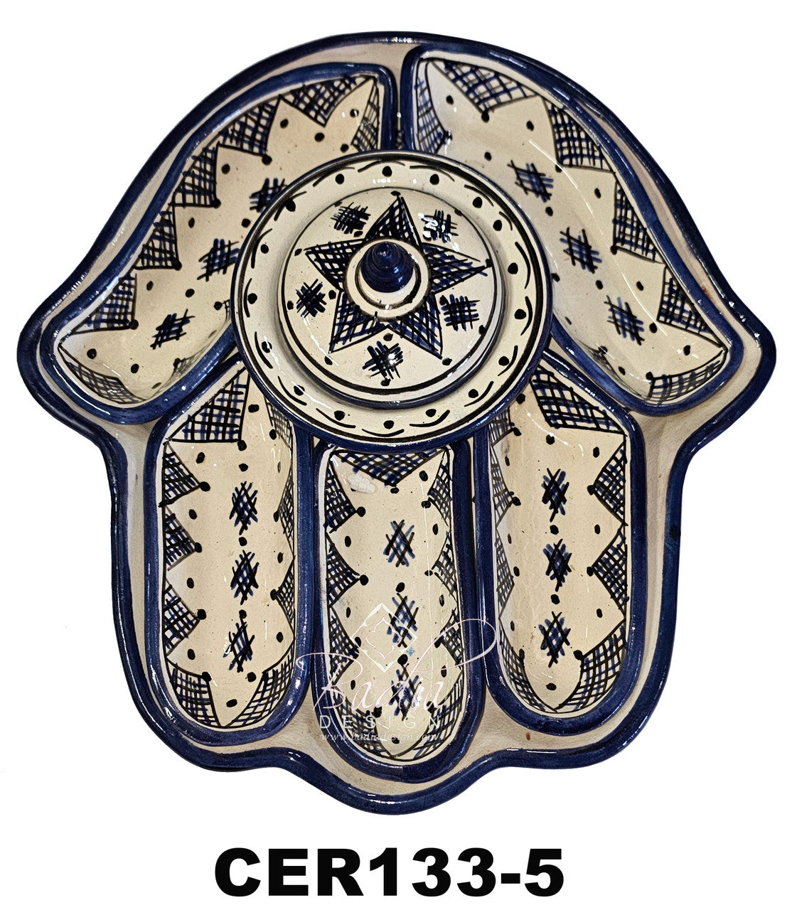 Khamsa Hand Ceramic Serving Trays
