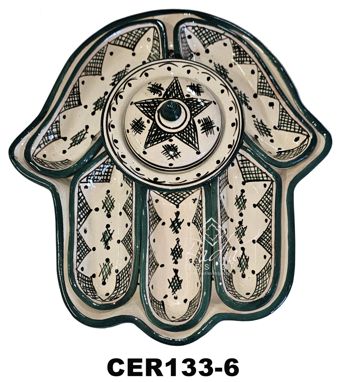 Khamsa Hand Ceramic Serving Trays