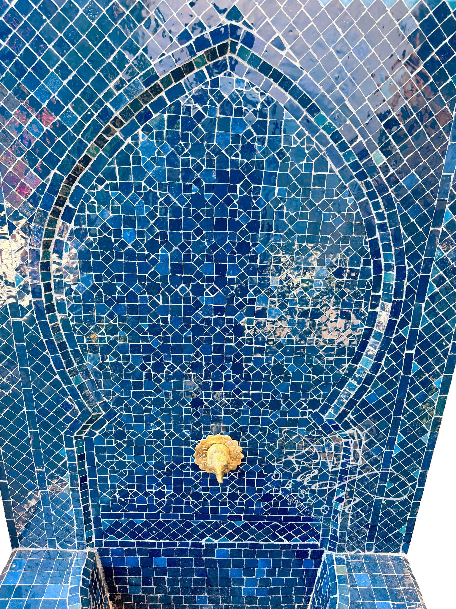 Large Mosaic Tile Water Fountain
