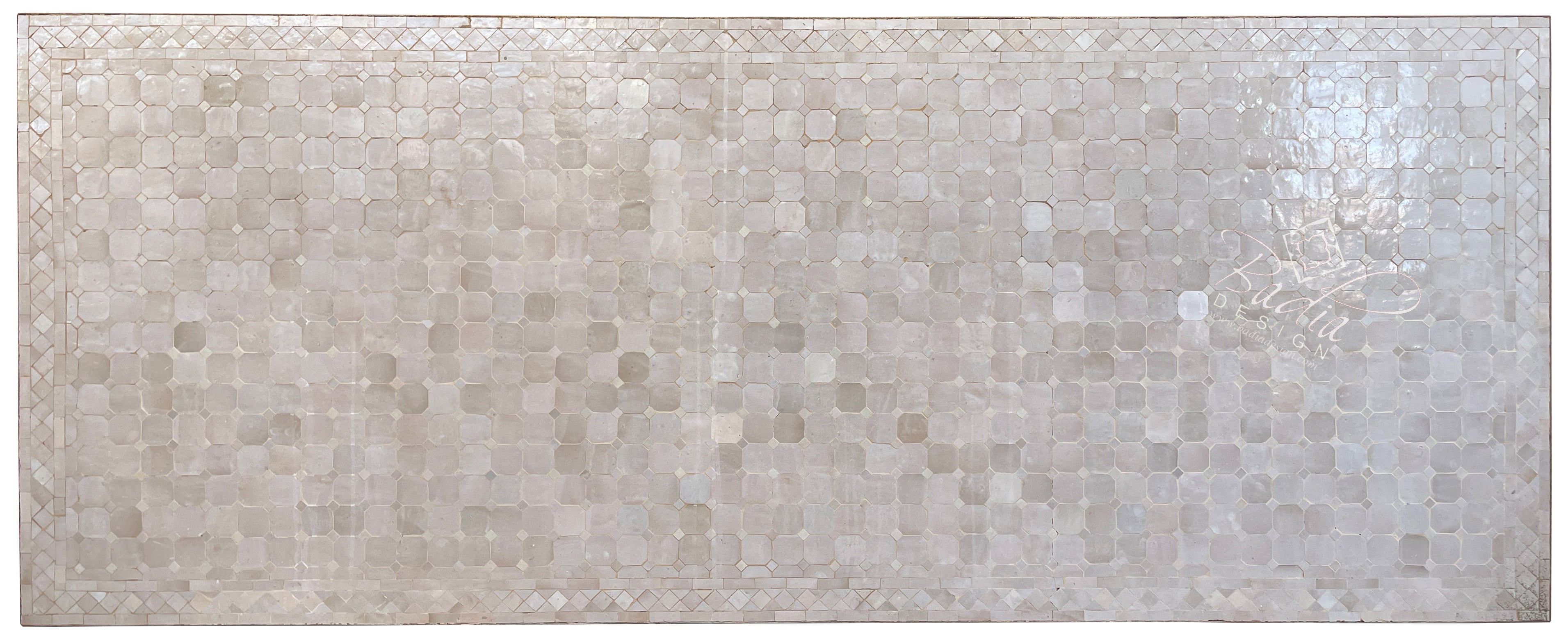 Large Moroccan Beige Rectangular Shaped Tile Table Top