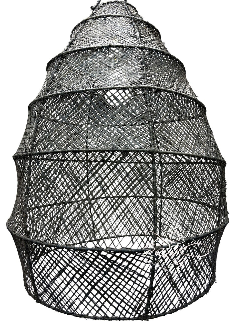 Moroccan Black Raffia Dome-Shaped Lantern