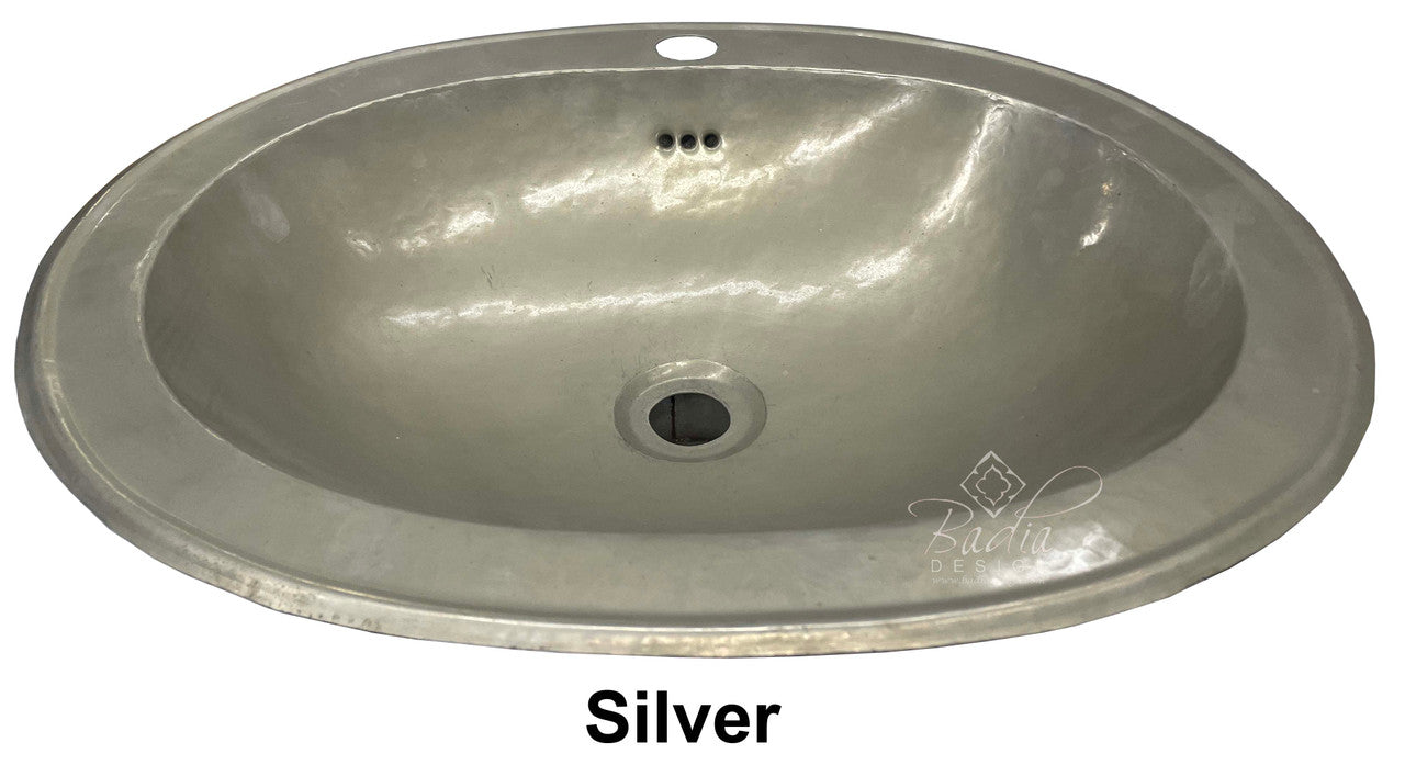 Moroccan Silver oval shaped sink