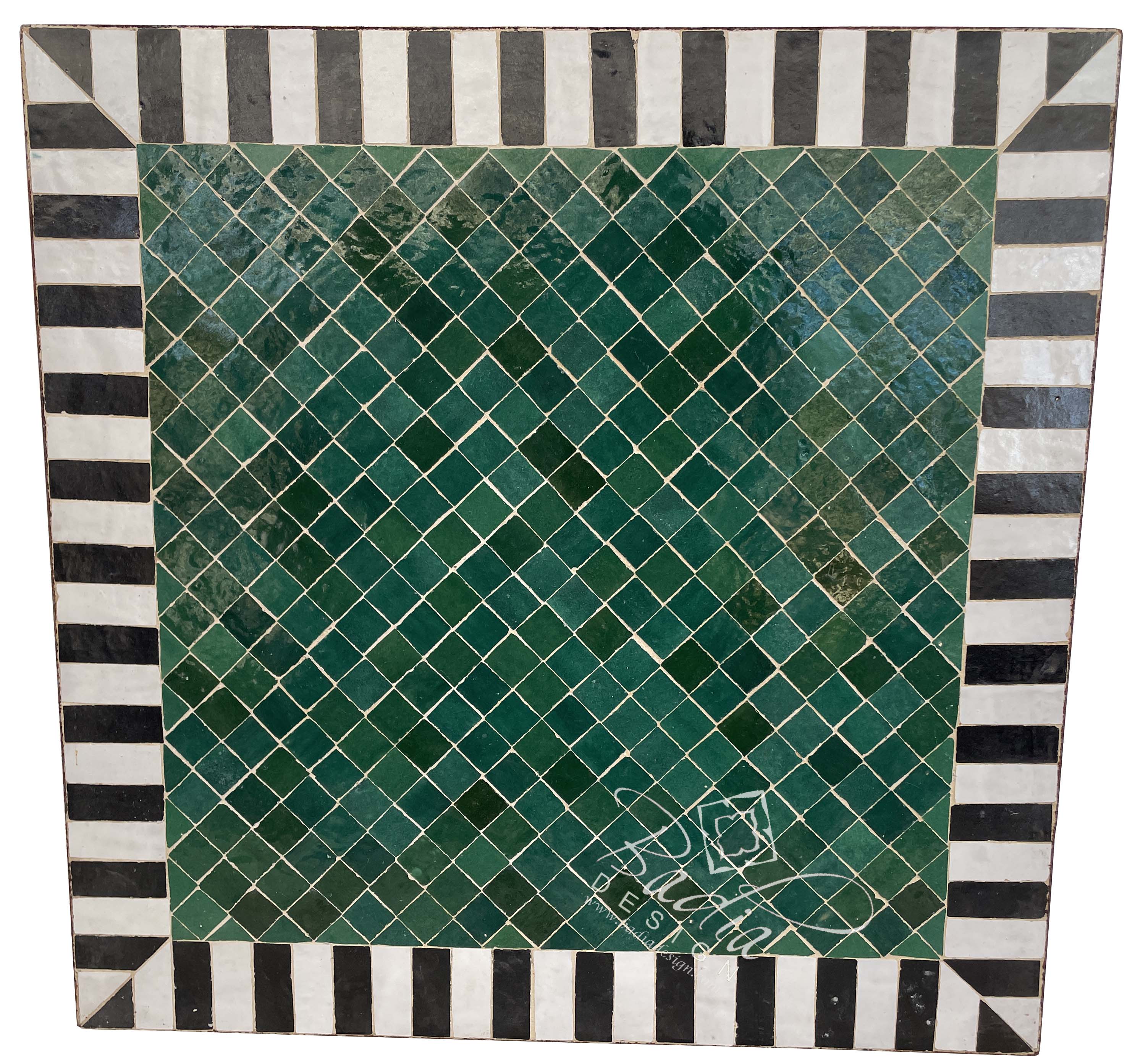32" Square Moroccan Mosaic Tile Table Top