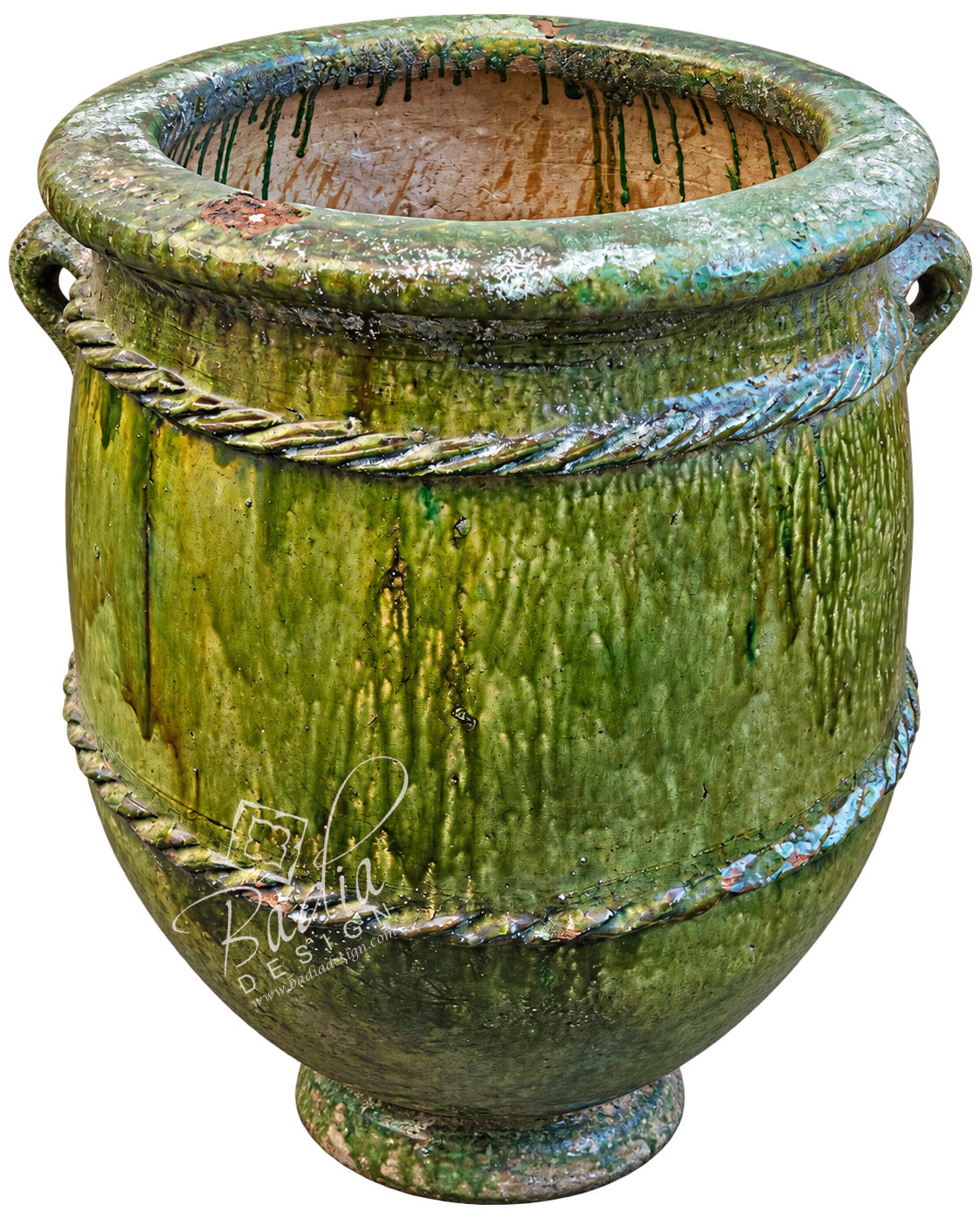 Moroccan Green Glazed Tamegroute Ceramic Outdoor Planter