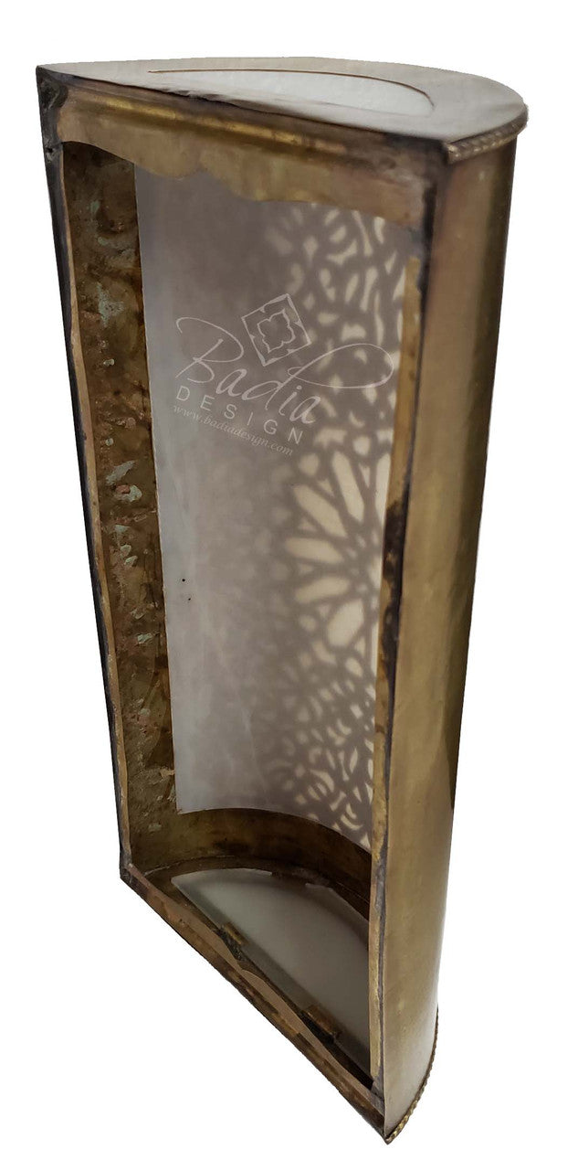 Half Cylinder Brass Wall Sconce