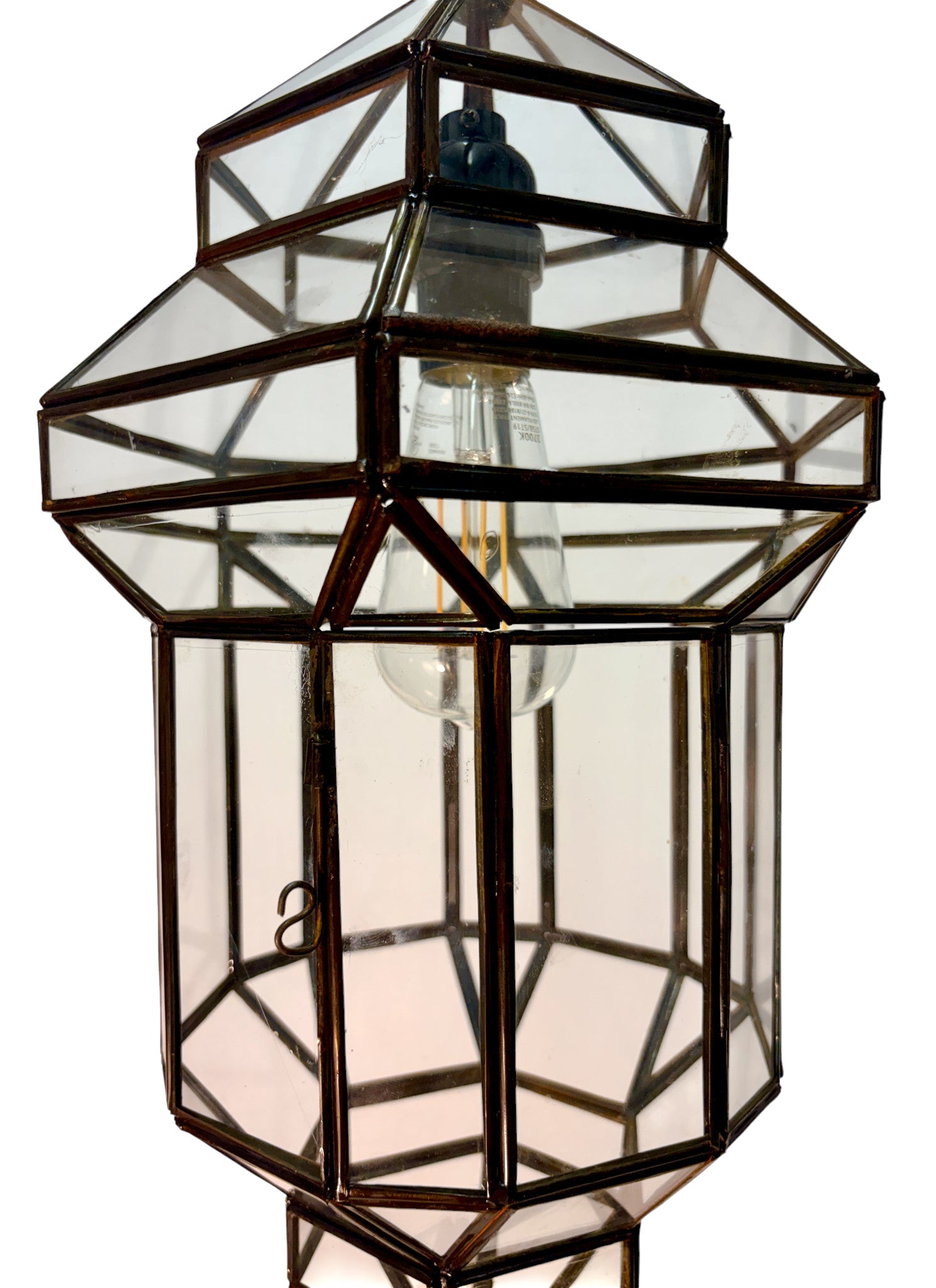 Hanging Lanterns with Clear and White Glass Panels