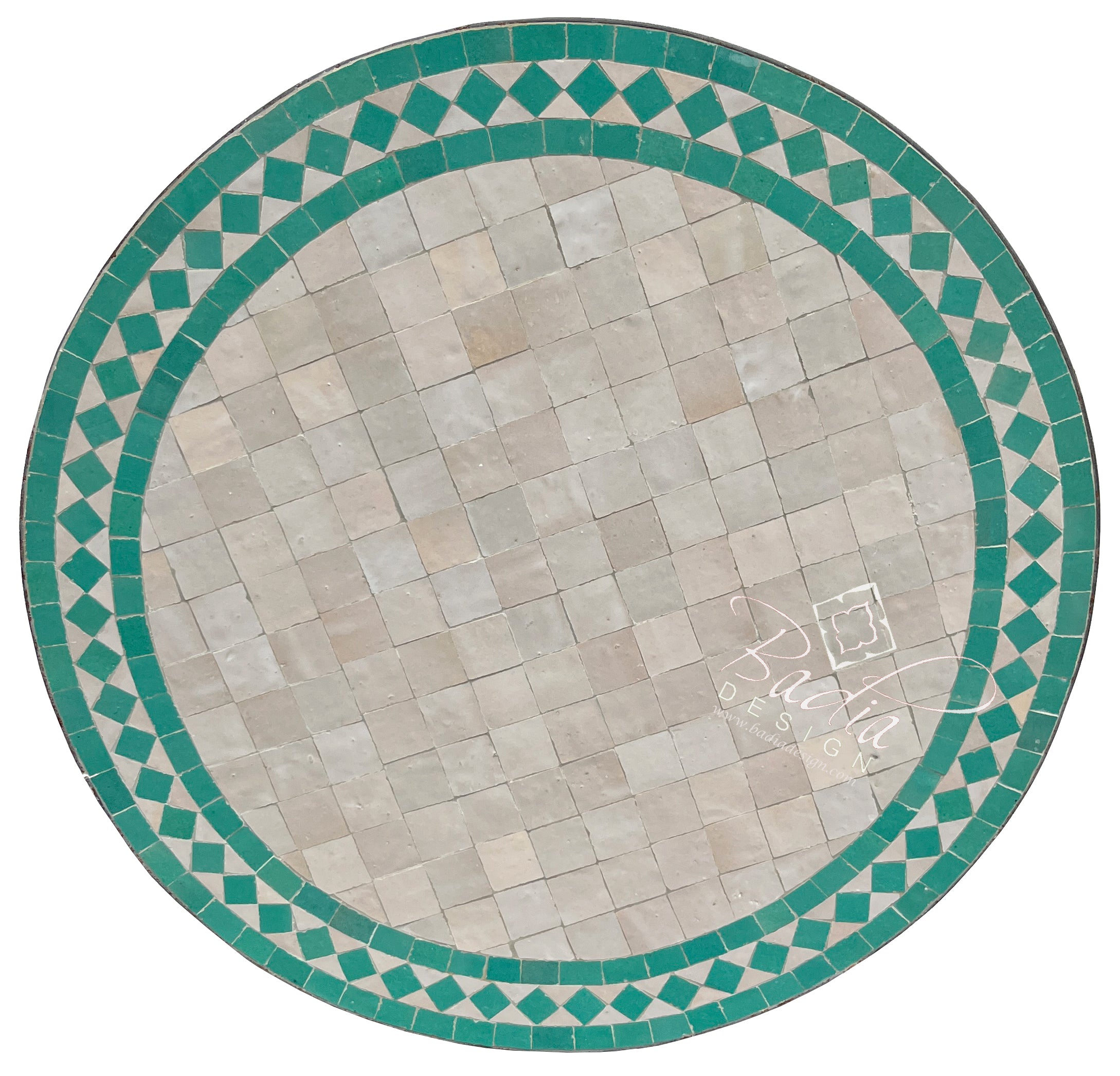 Round Moroccan Multi-Color Tile Table Top