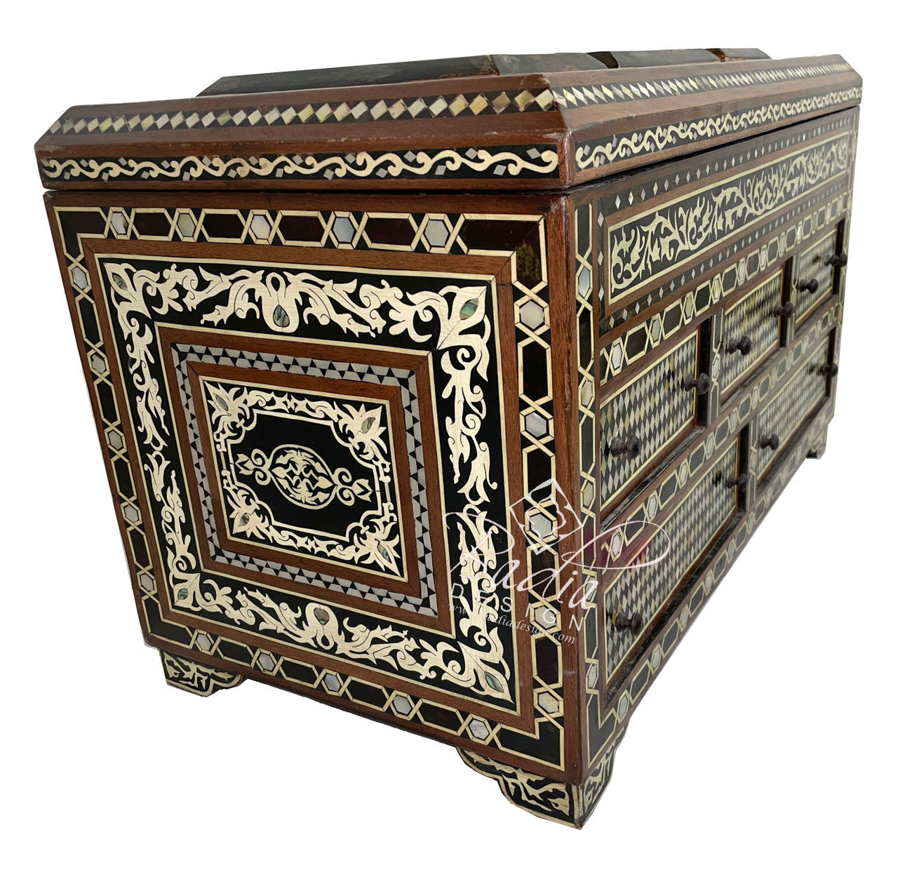 Hand Crafted Mother of Pearl Bone Inlay Chest