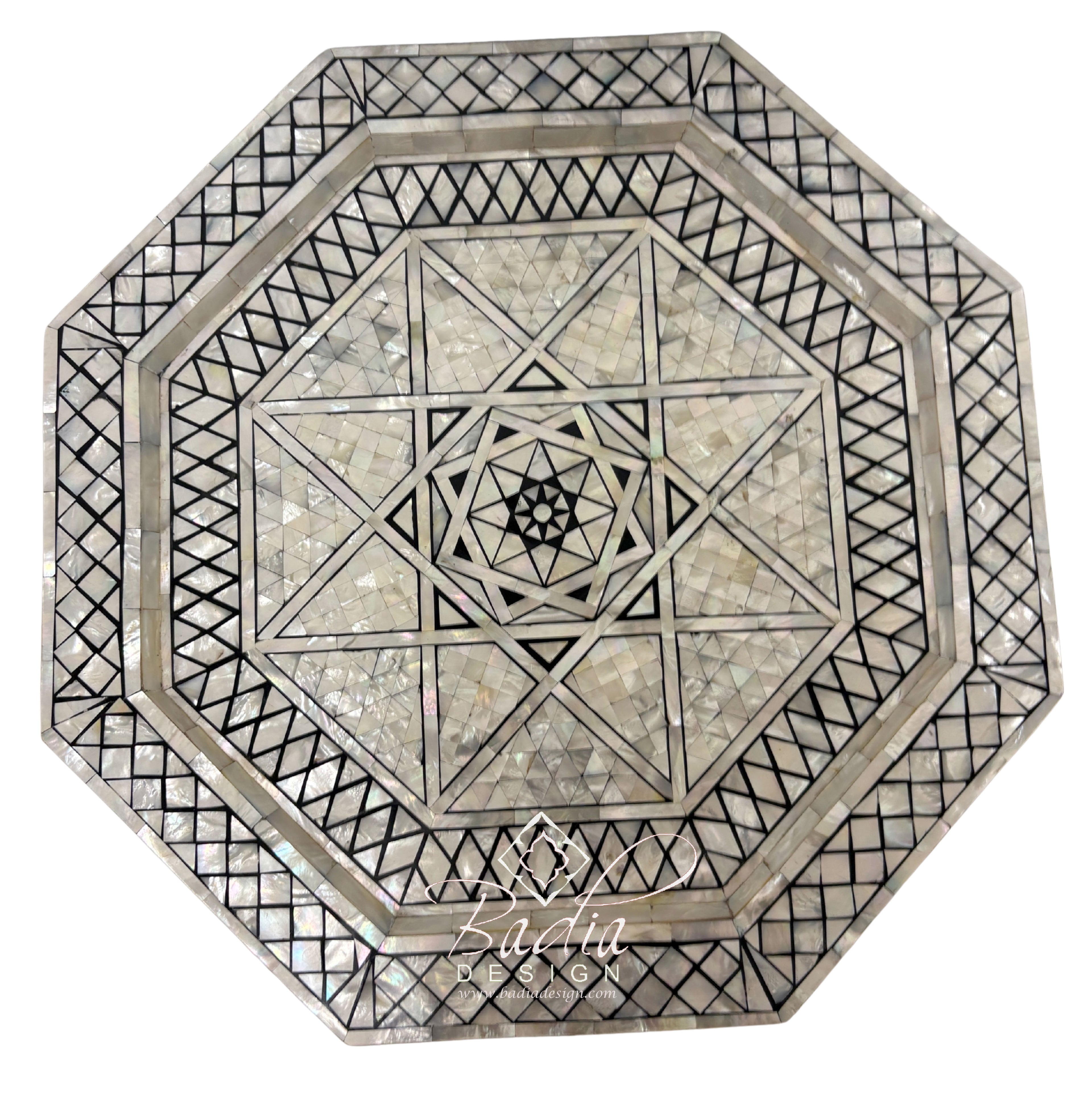 Handcrafted Mother of Pearl Side Tables