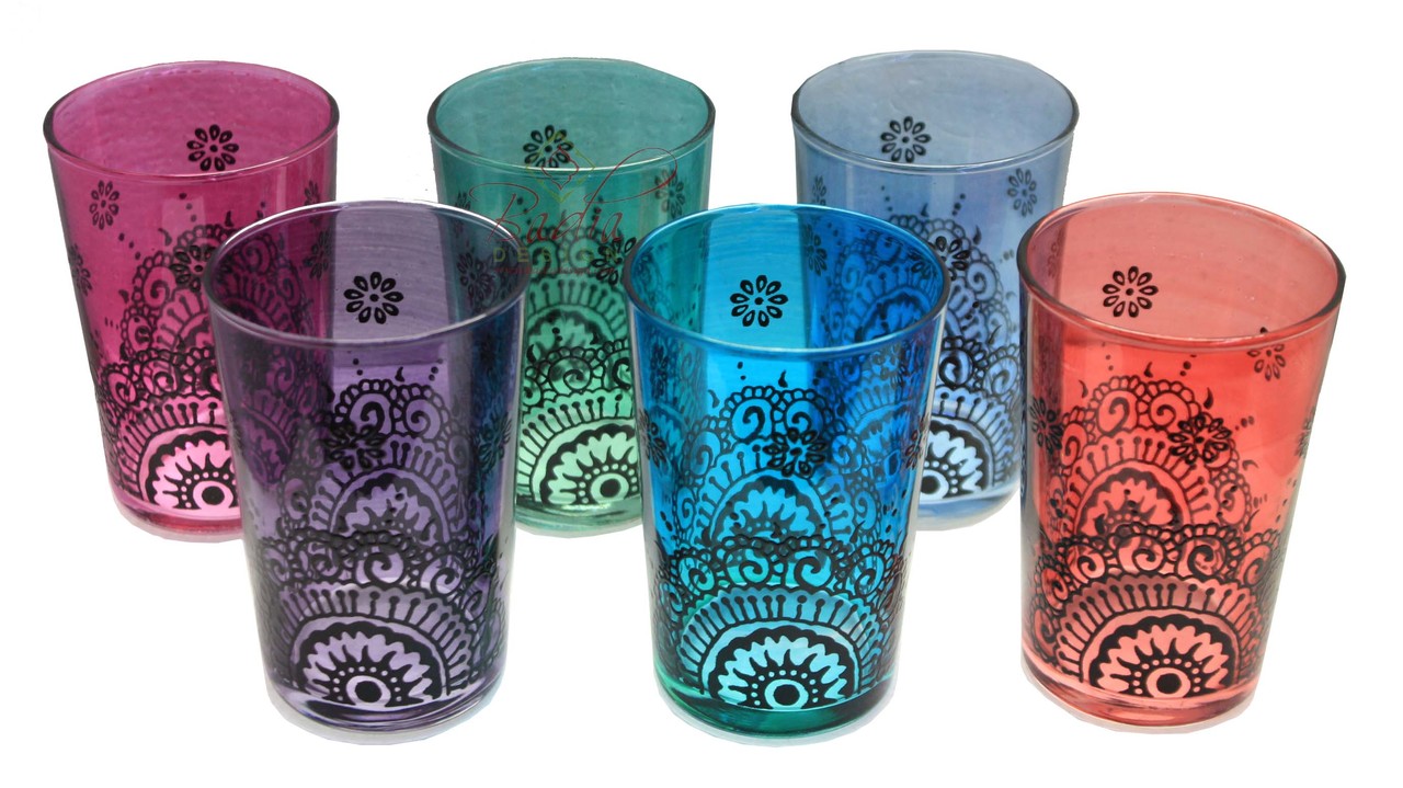 Moroccan Multi Color Beverage Glass Set