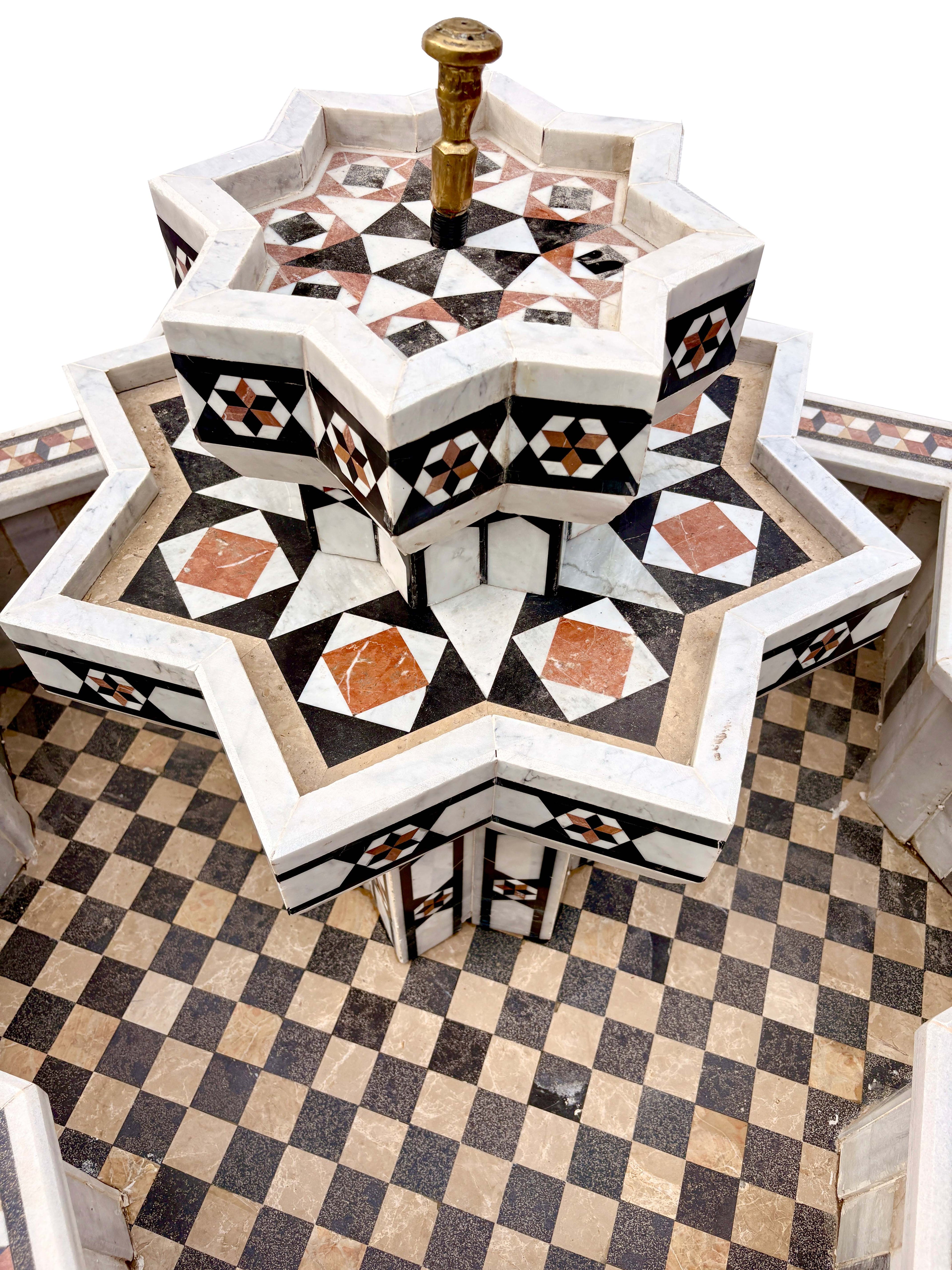 Multi-Color Star Shaped Marble Fountain