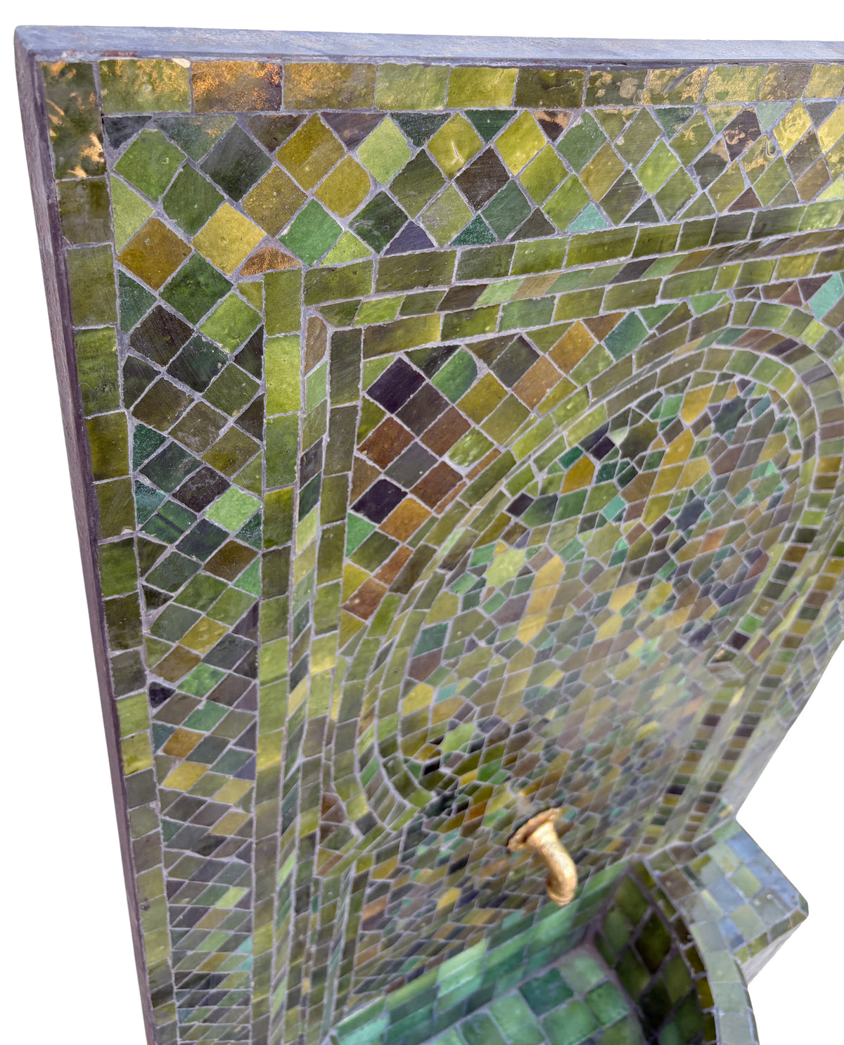 Multi-Shade Green Mosaic Fountain