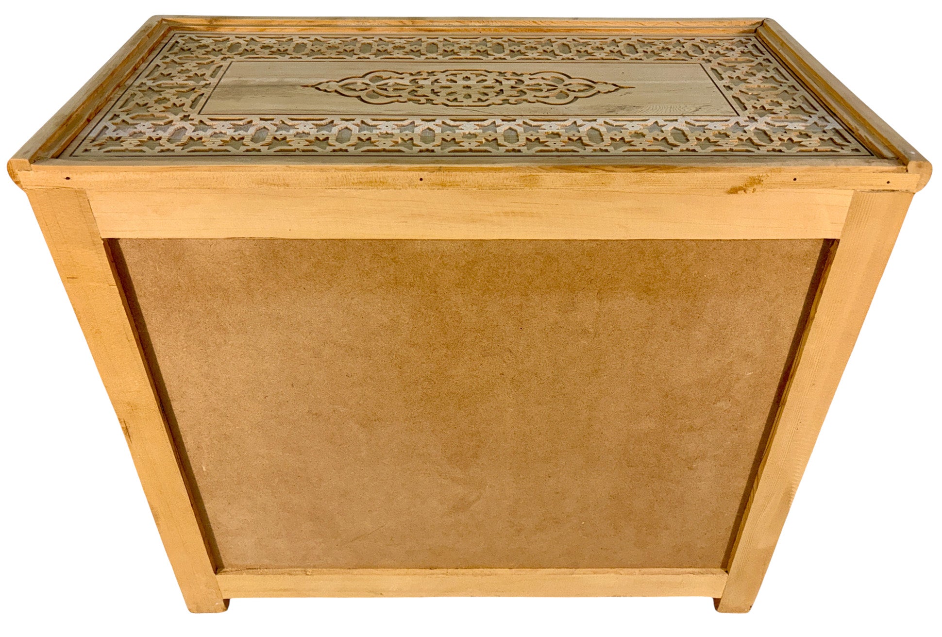 Natural Wood Hand-Carved Cabinet