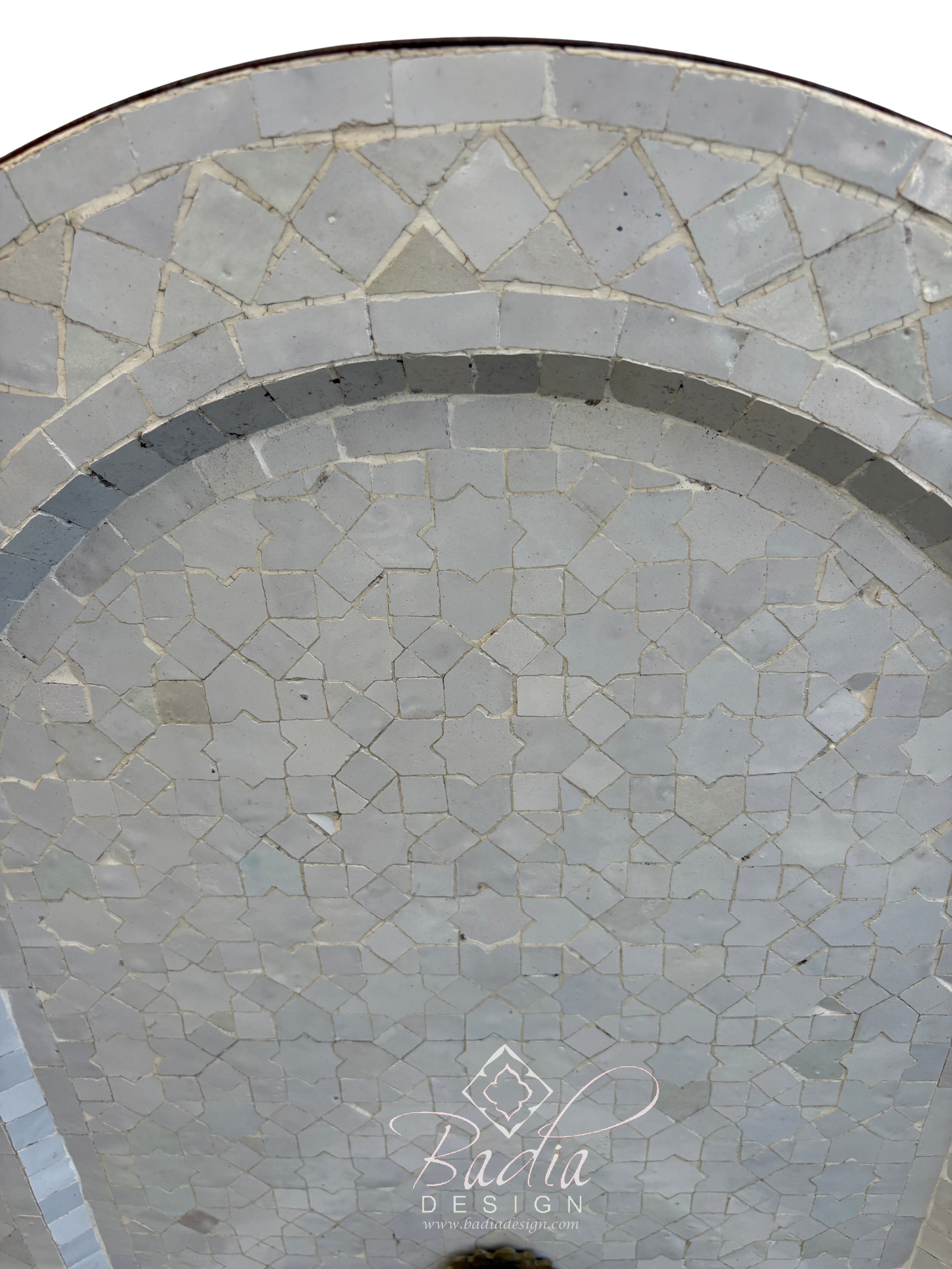 Off-White Mosaic Tile Water Fountain
